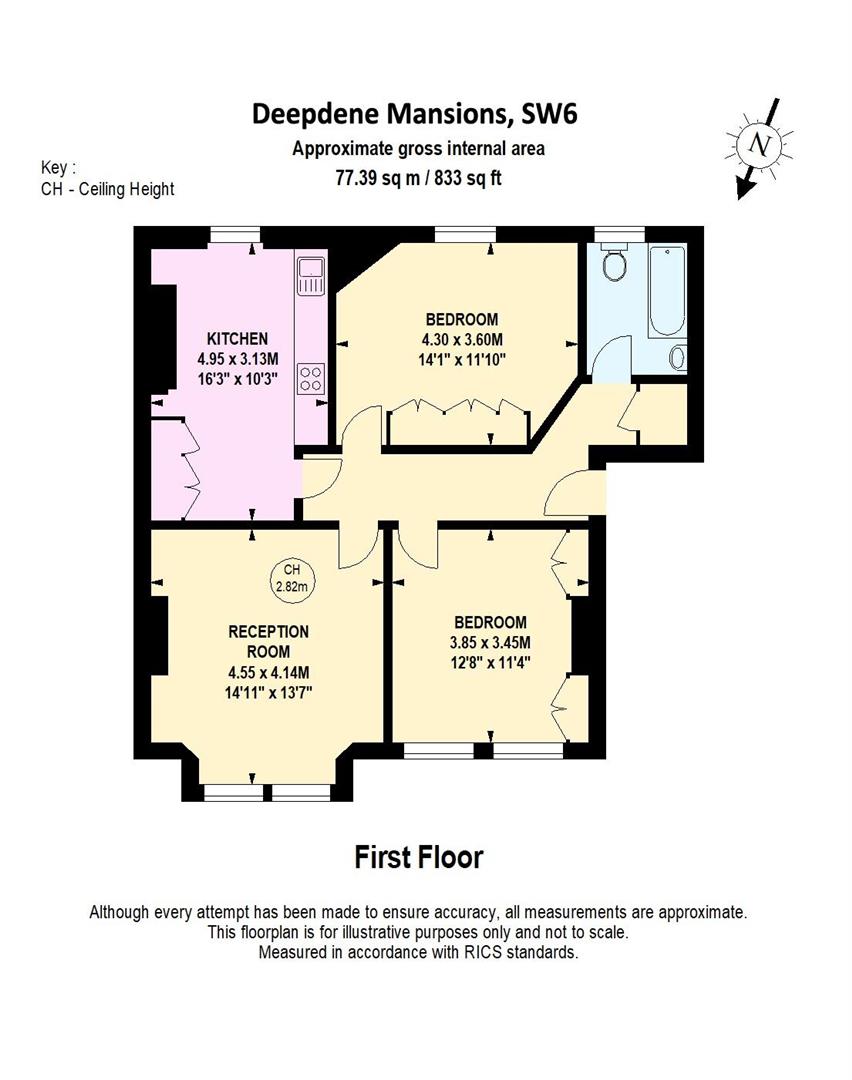 Flat 3, Deepdene Mansions, Rostrevor Road, London floorplan