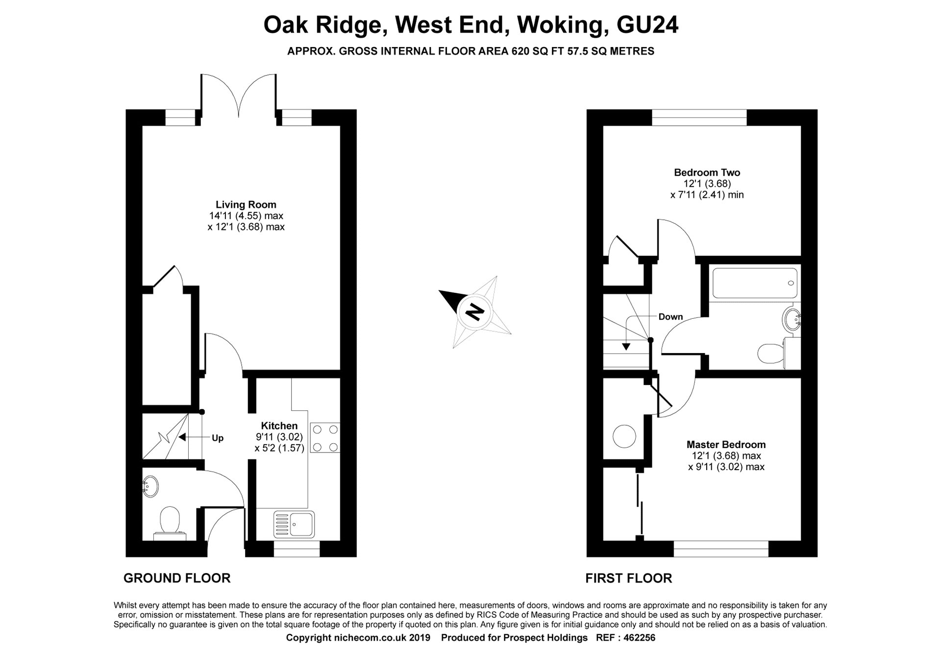 2 Bedrooms Terraced house to rent in Oakridge, West End, Woking, Surrey GU24