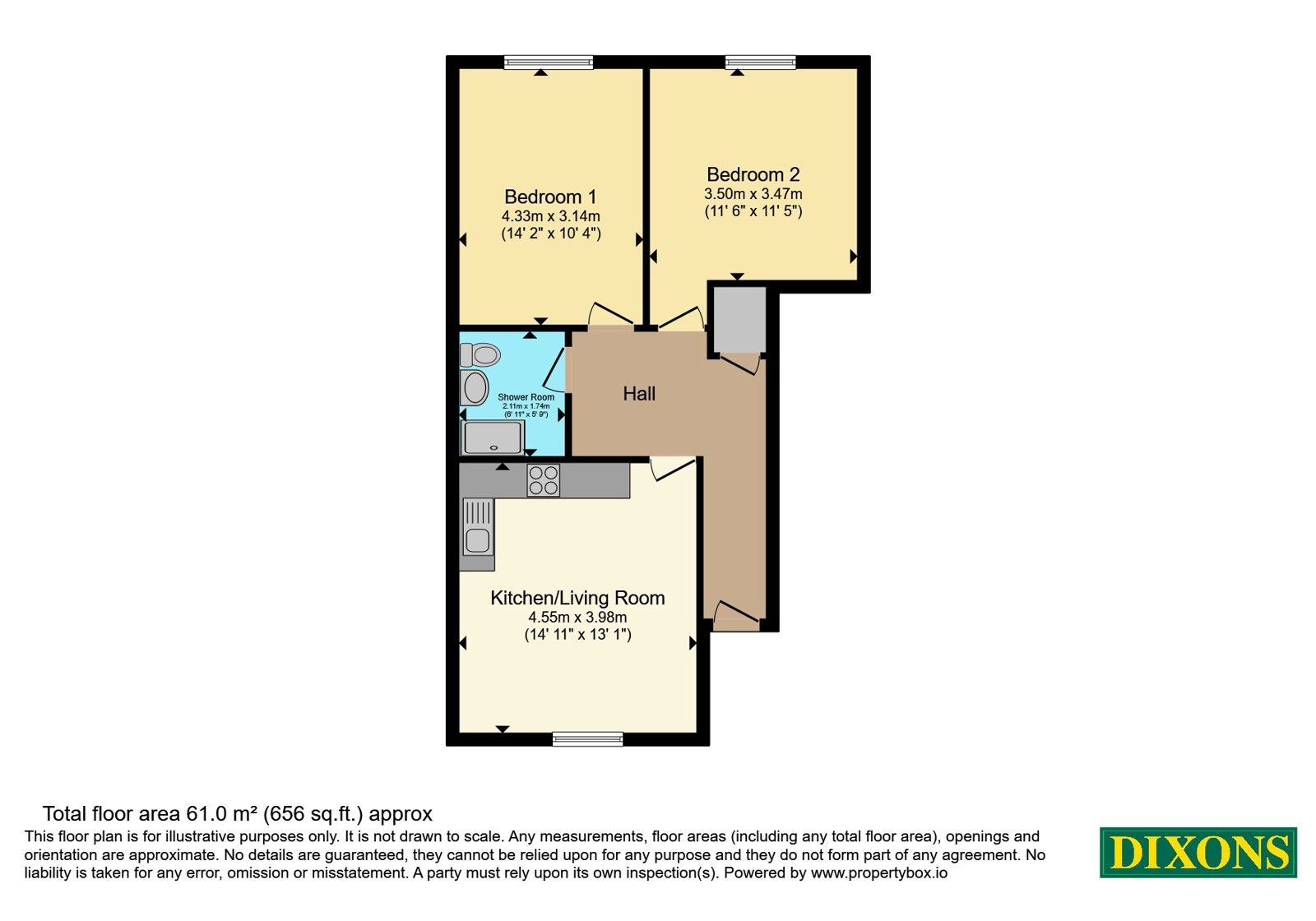Flat 16C,, Vicar Street, Kidderminster floorplan