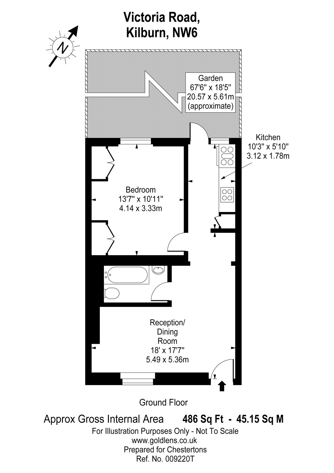 1 Bedrooms Flat to rent in Victoria Road, Kilburn, London NW6