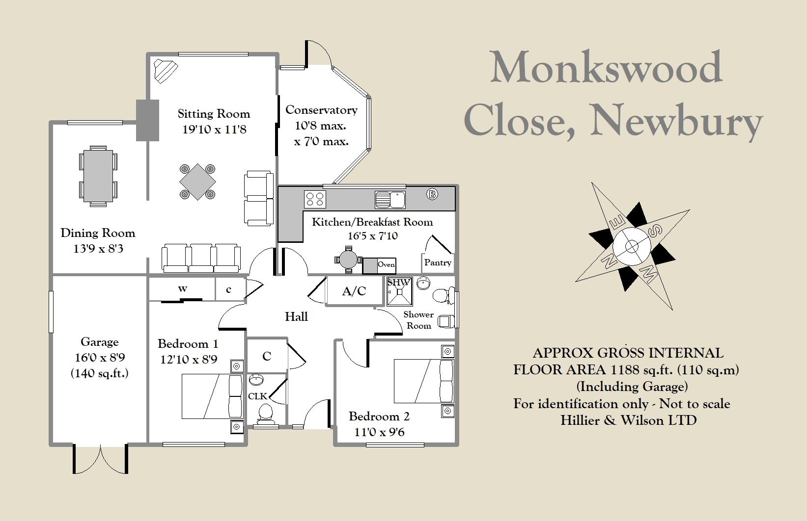 Monkswood Close, Newbury RG14, 2 bedroom bungalow for sale 64417249