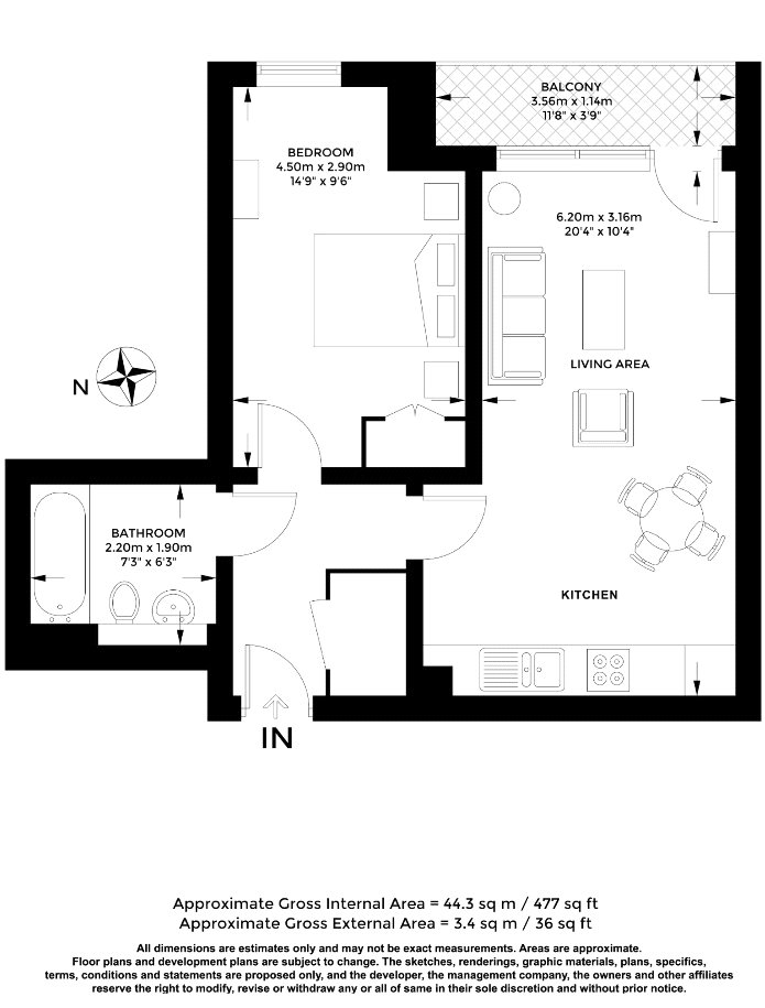 Flat 229, Denison House, London floorplan