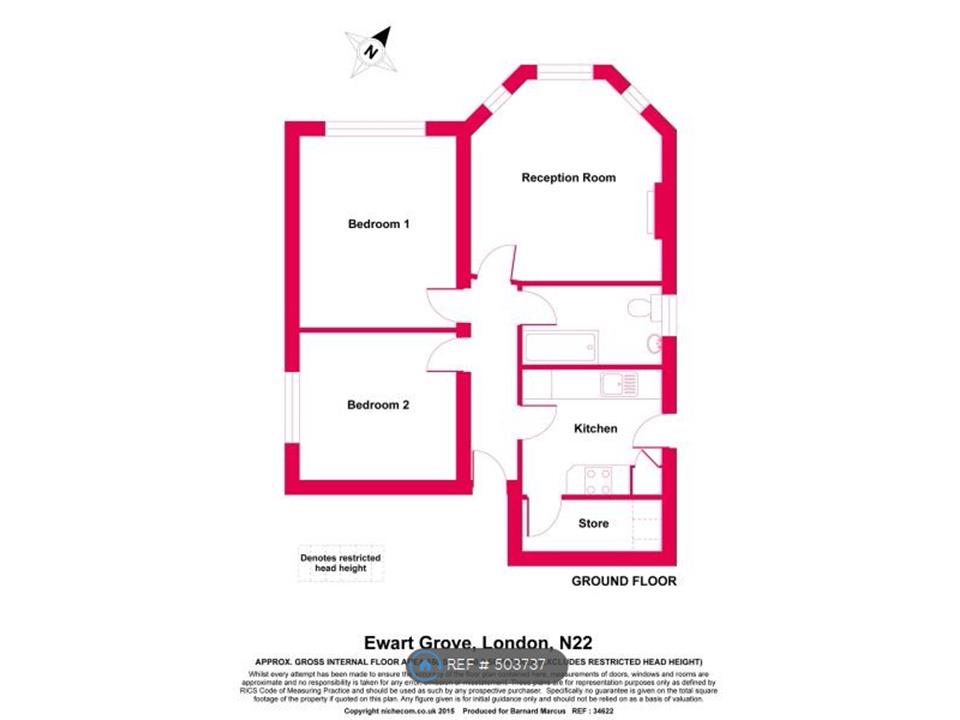 2 Bedrooms Flat to rent in Ewart Grove, London N22