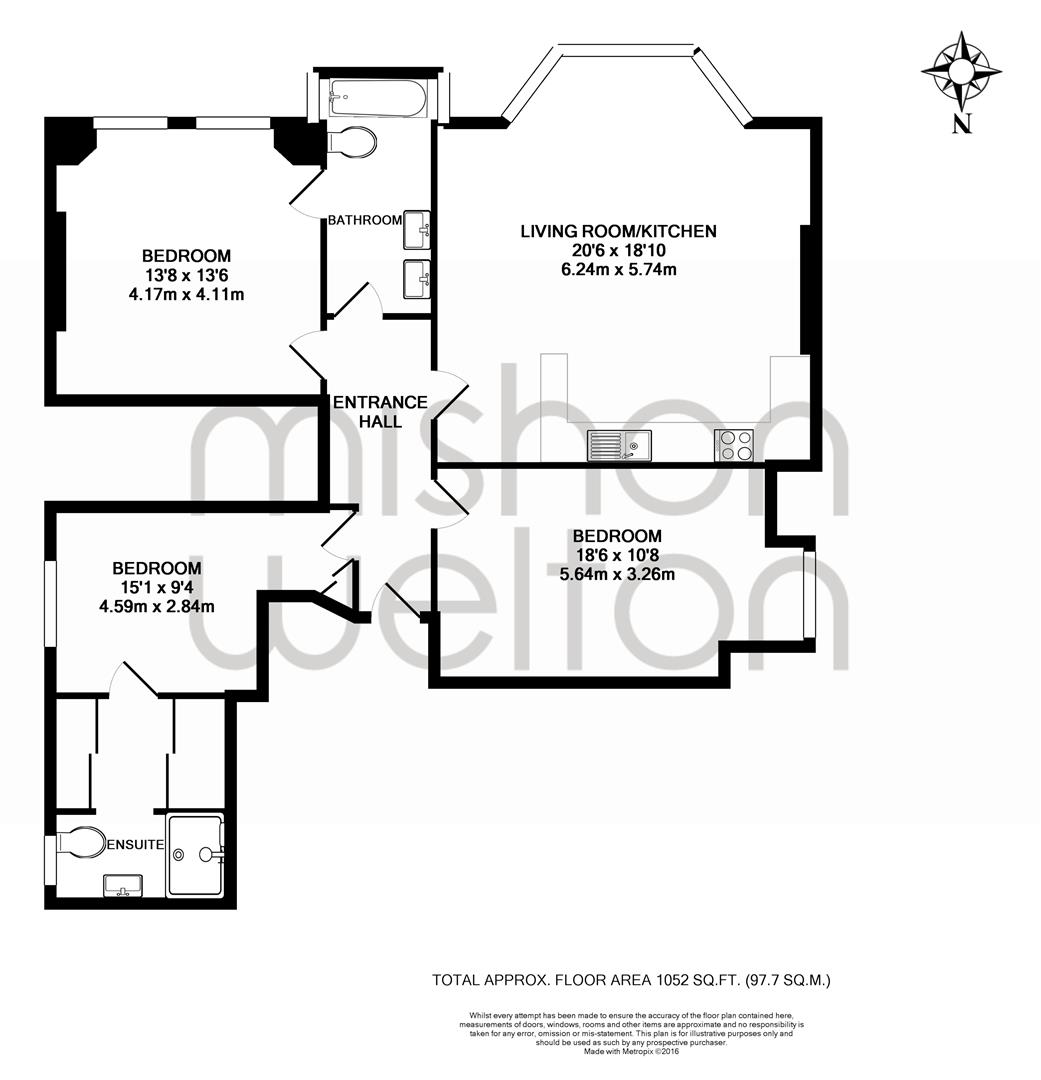 3 Bedrooms Flat to rent in Kings Gardens, Hove BN3