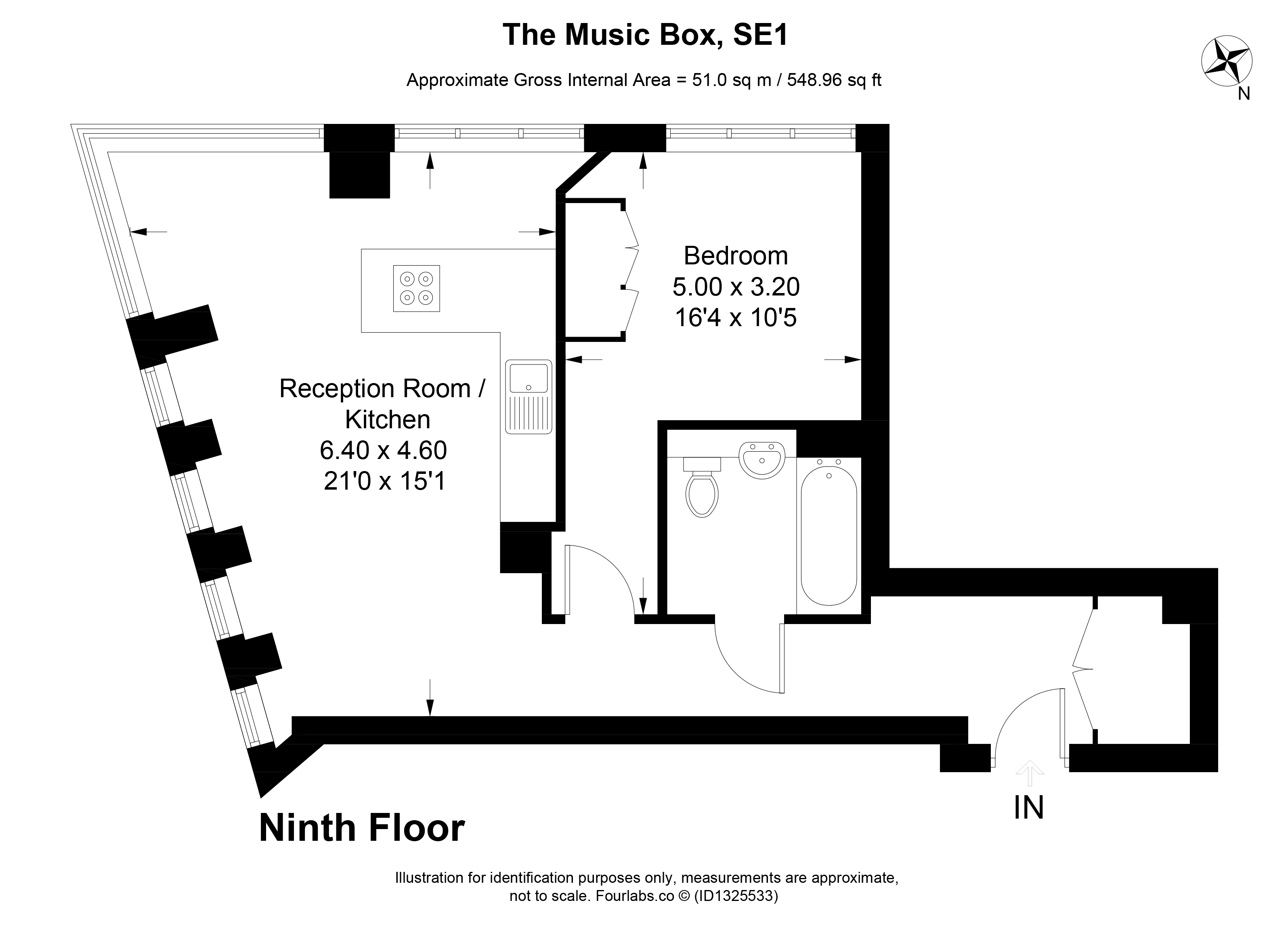 Flat 26, The Music Box, 237 Union Street, London floorplan