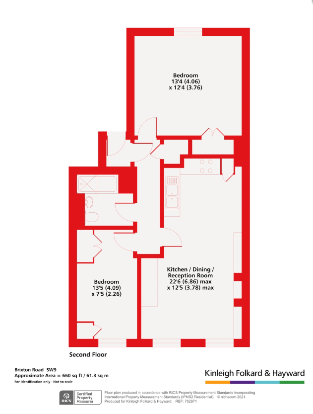 Flat K, 341, Brixton Road, London floorplan