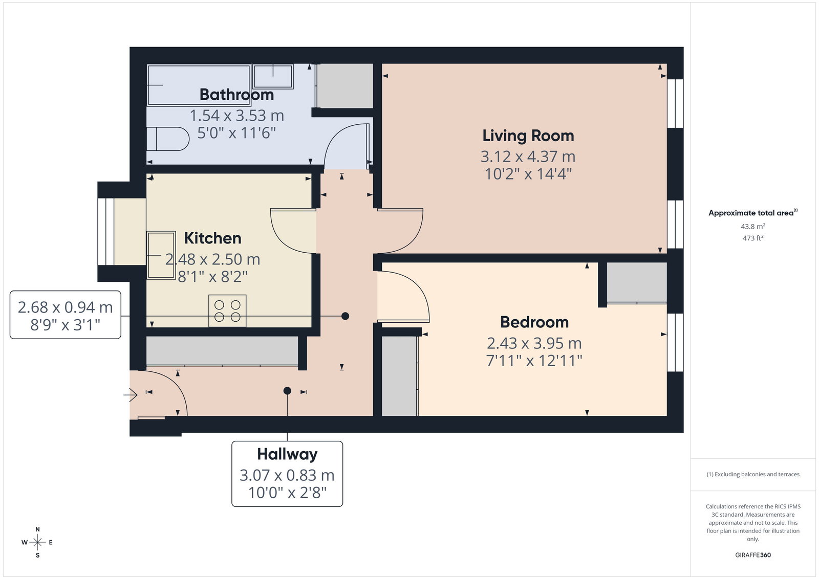 5b, Coburg Place, Torquay floorplan