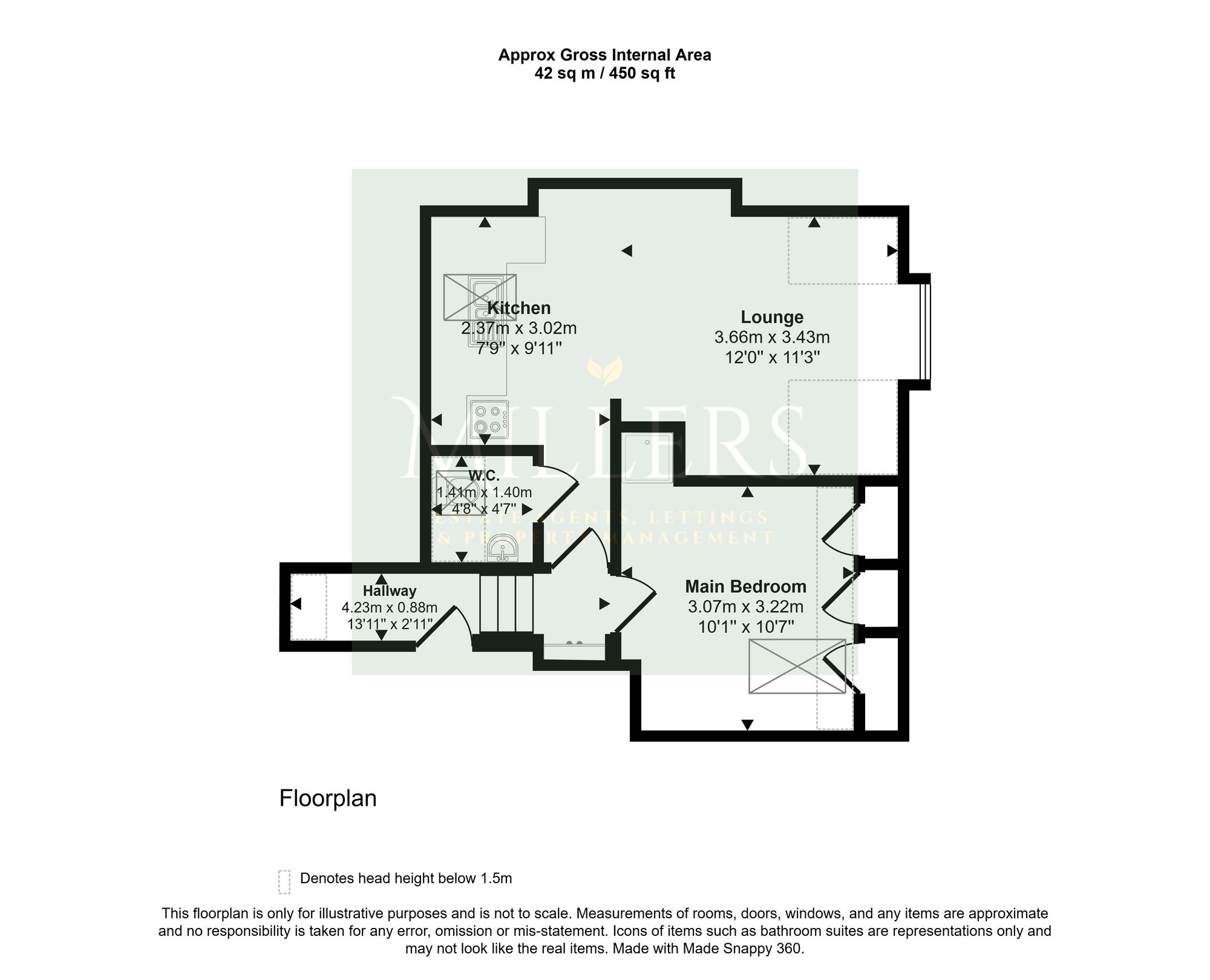 Flat 12d, Clevedon House Prince Of Wales Road, Cromer floorplan