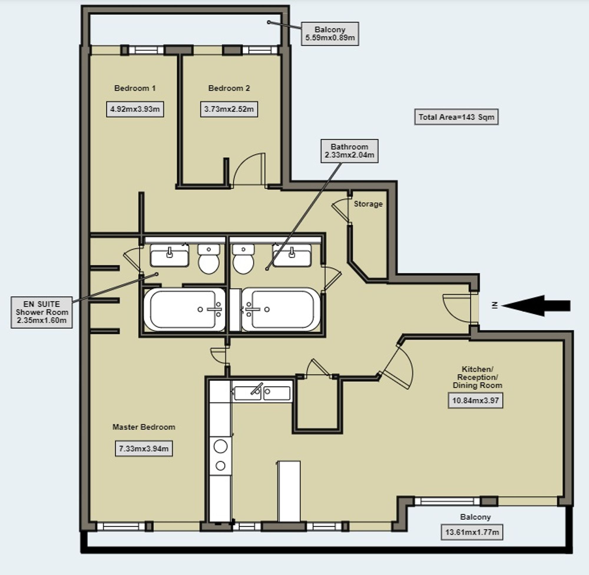 Flat 62, Curtiss House, London floorplan
