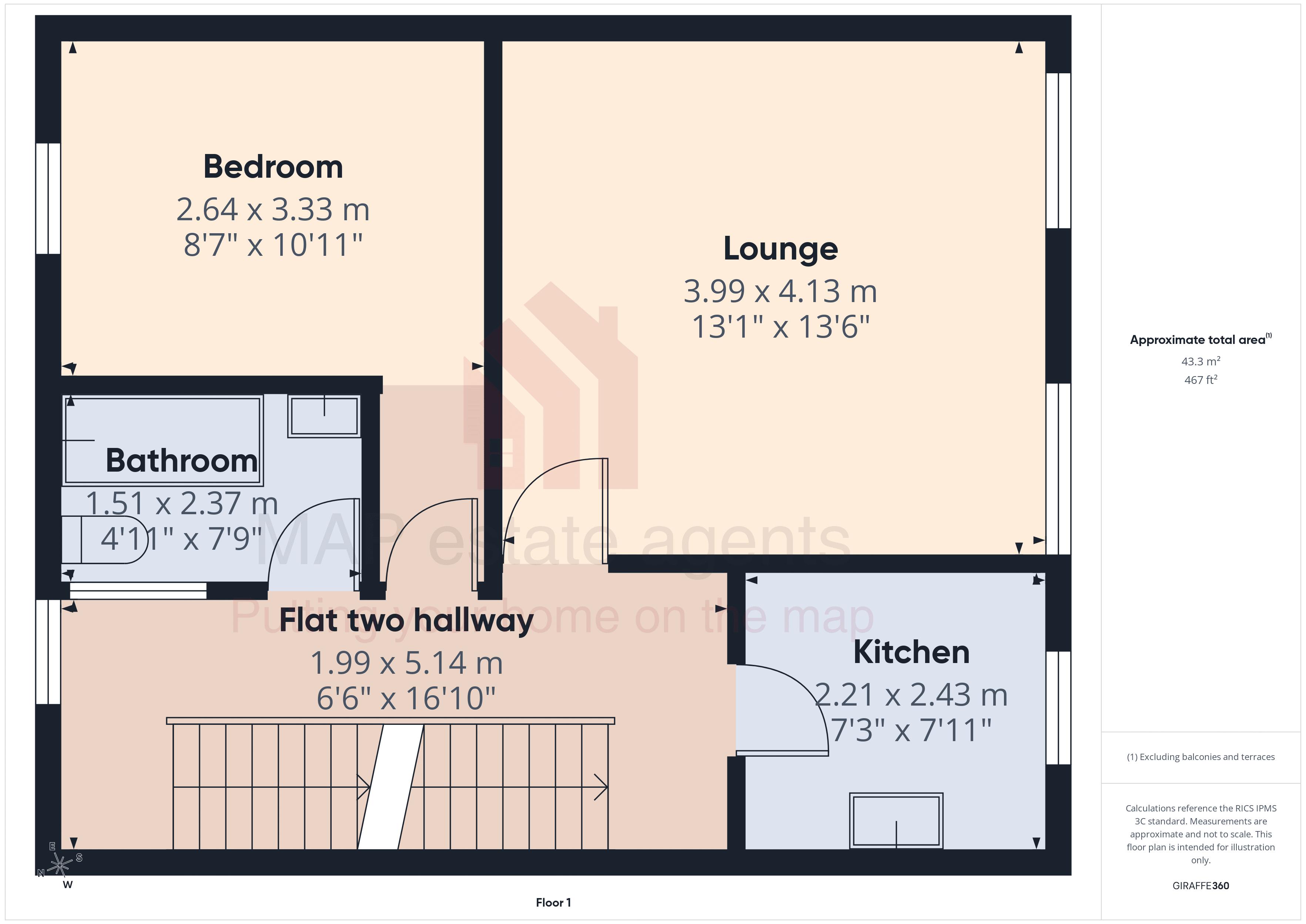 Flats 1 & 2, The Stores, Lower Quarters, Penzance floorplan