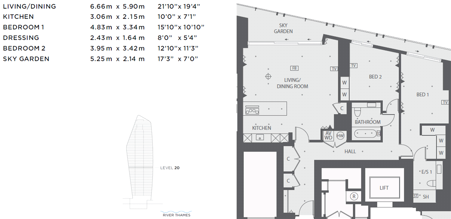 2 Bedrooms Flat for sale in One Blackfriars, Southwark, London SE1