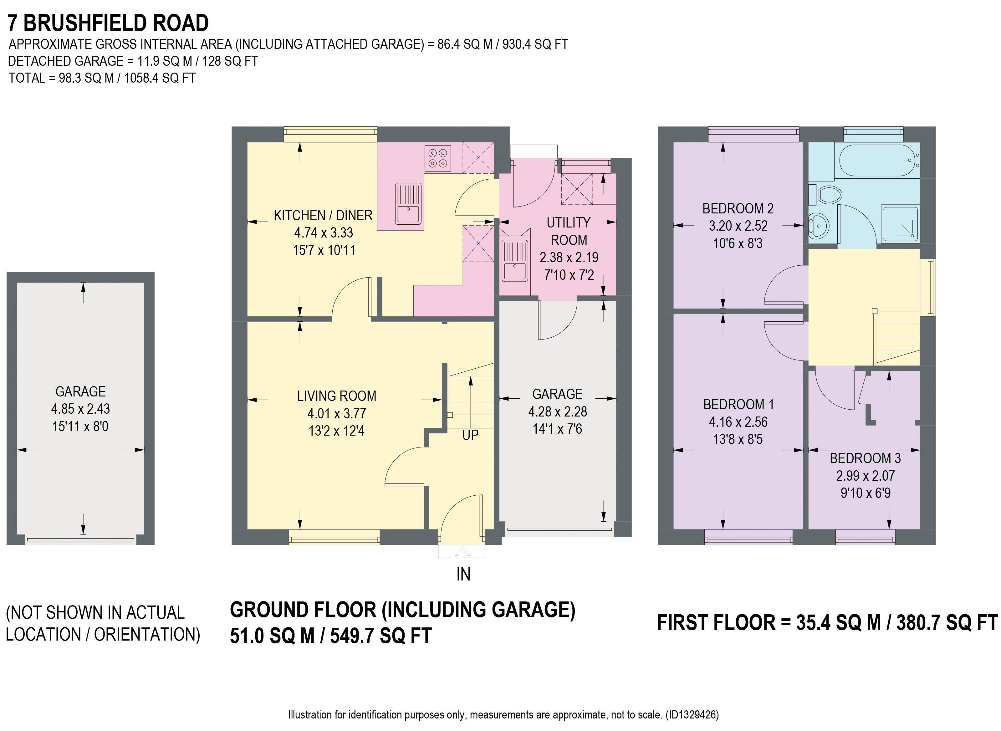 7, Brushfield Road, Chesterfield floorplan