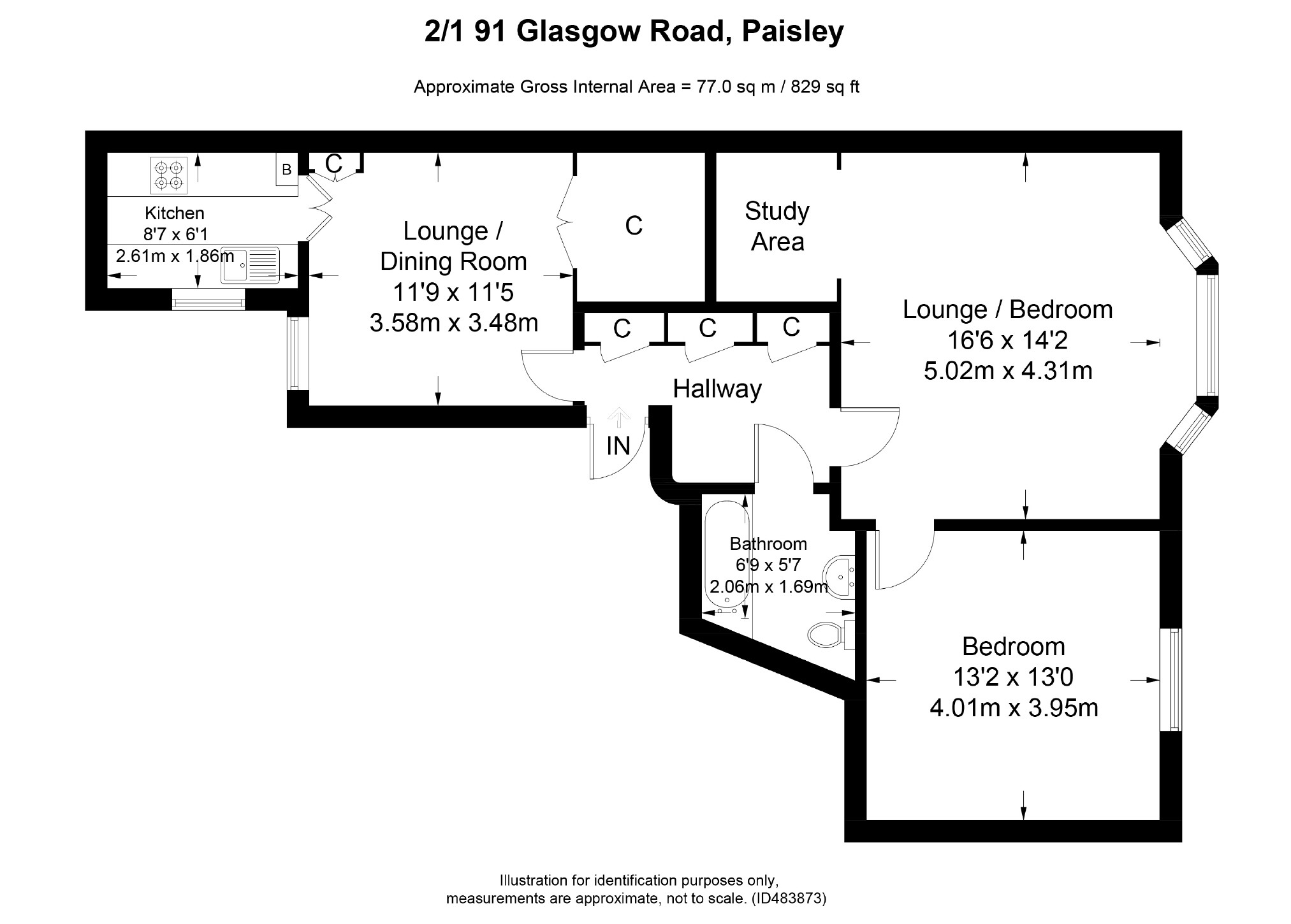 2 Bedrooms Flat for sale in Glasgow Road, Paisley PA1