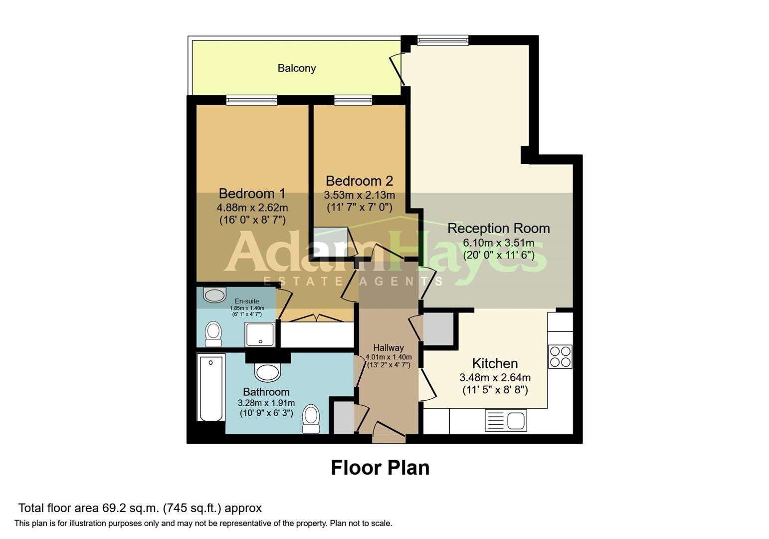 Flat 9 Witcomb Lodge, 64 Lankaster Gardens, London floorplan