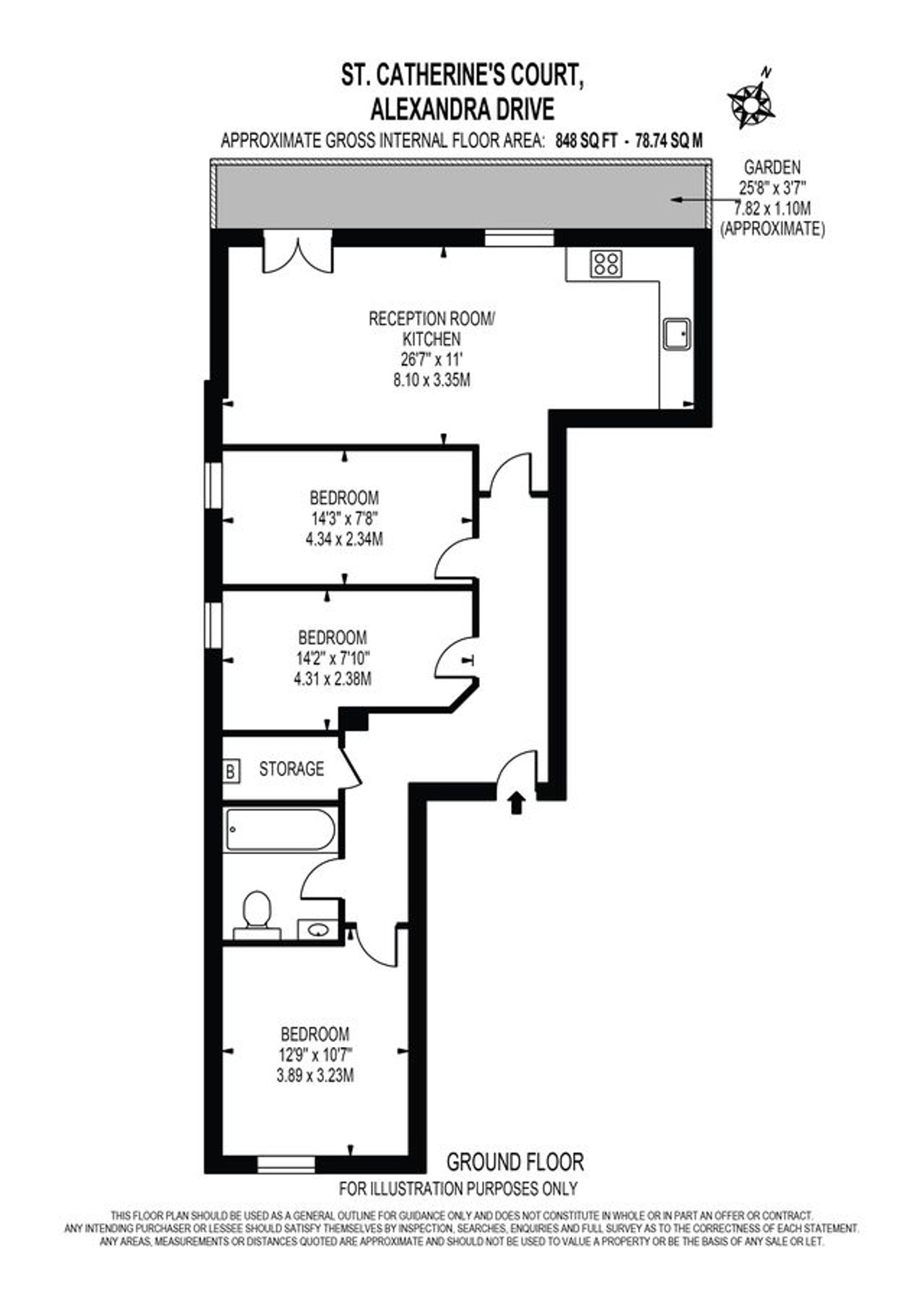 Flat 1, St. Catharines Court, Surbiton floorplan