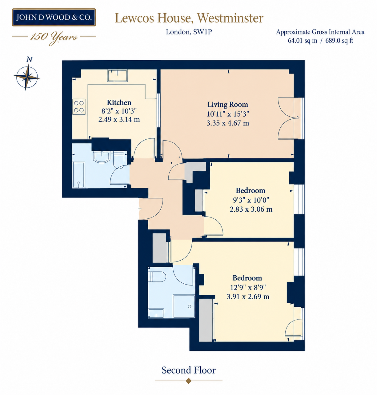 Flat 5, Lewcos House, 57-63, Regency Street, London floorplan