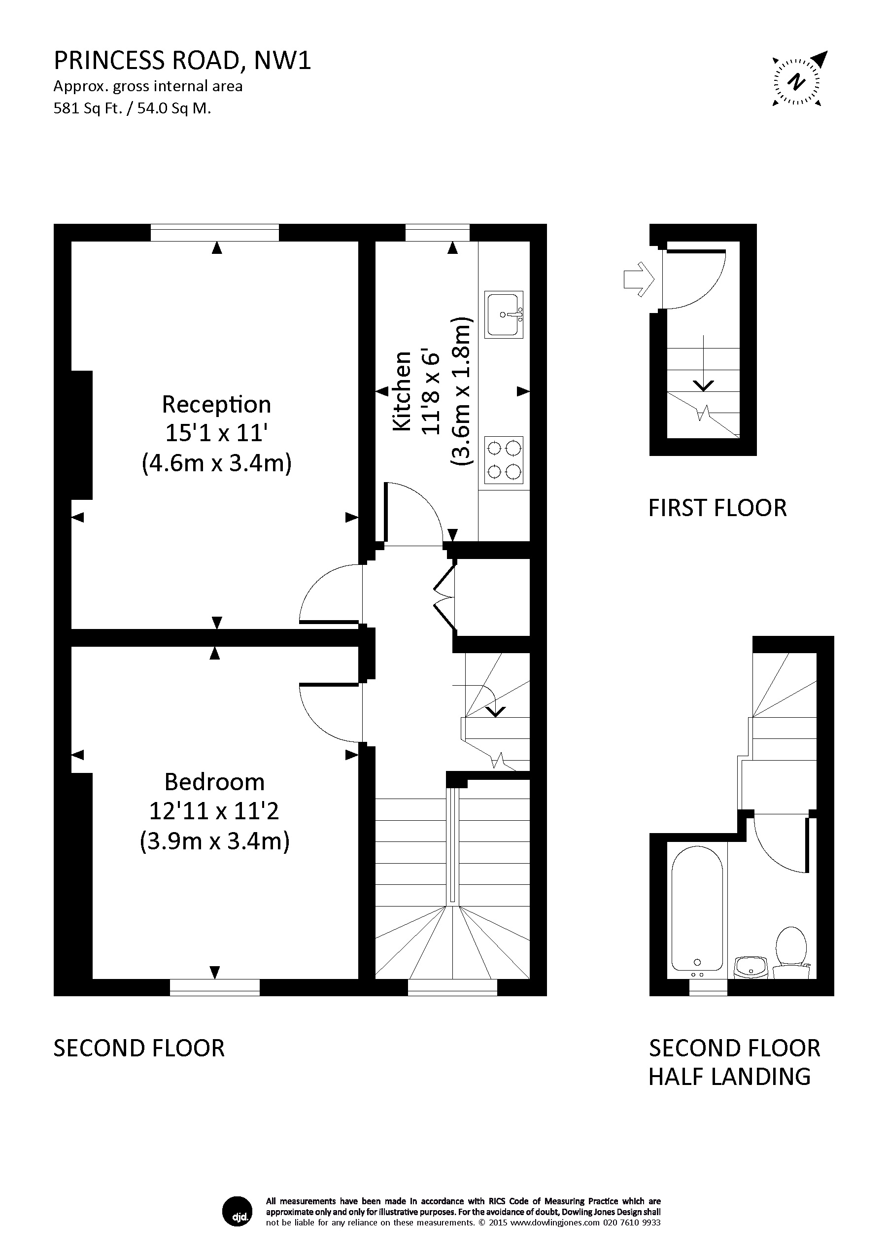 1 Bedrooms Flat to rent in Princess Road, Primrose Hill NW1