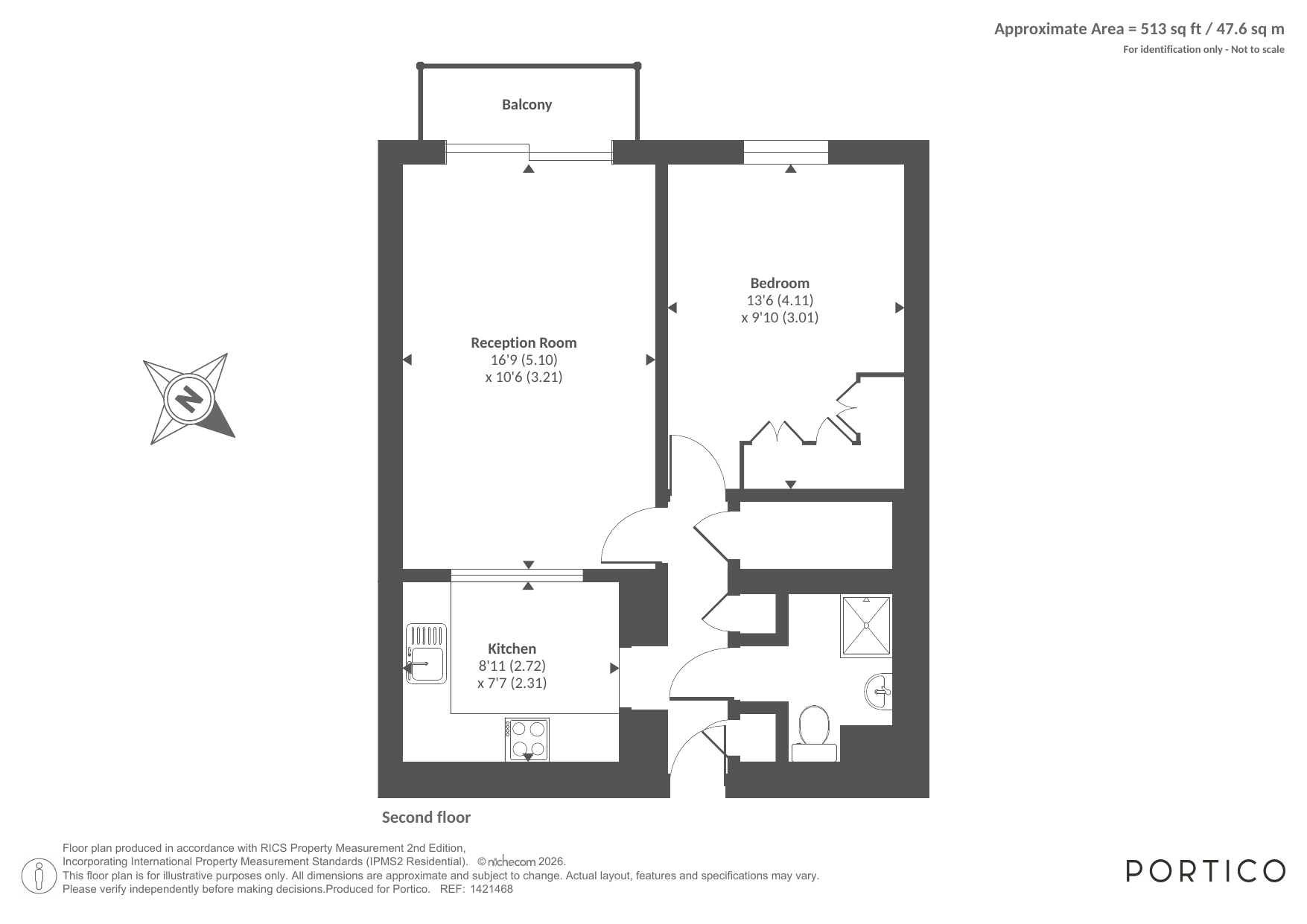Flat 21, 25, Gresse Street W1, London floorplan