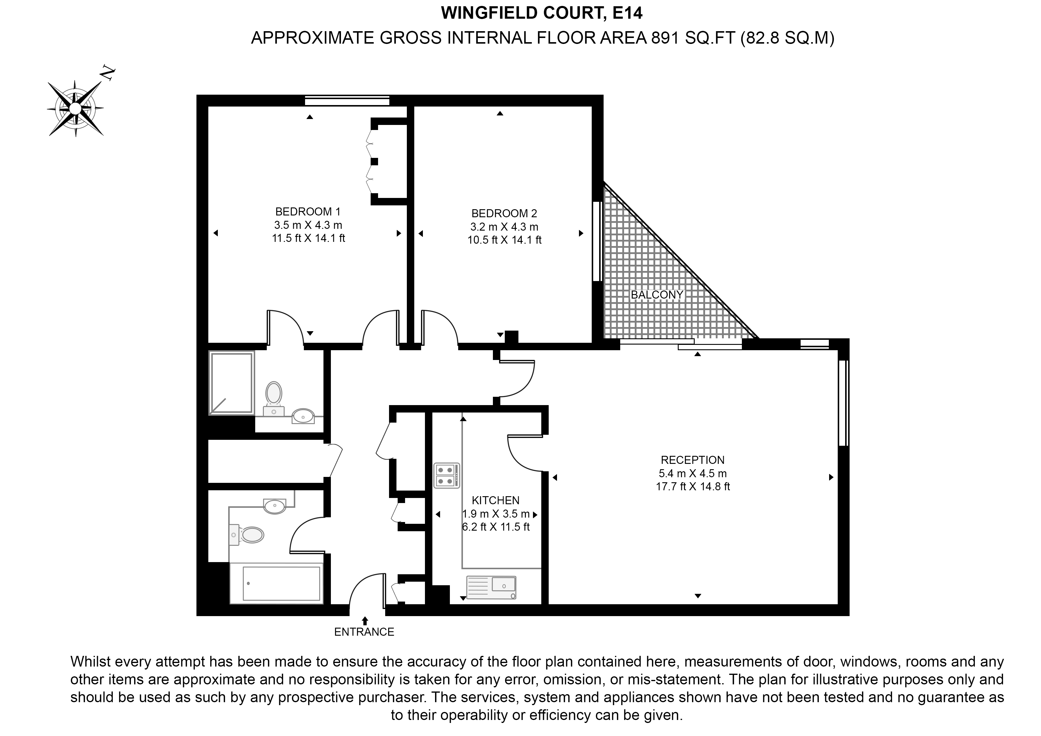 Flat 32,, Wingfield Court, Poplar floorplan