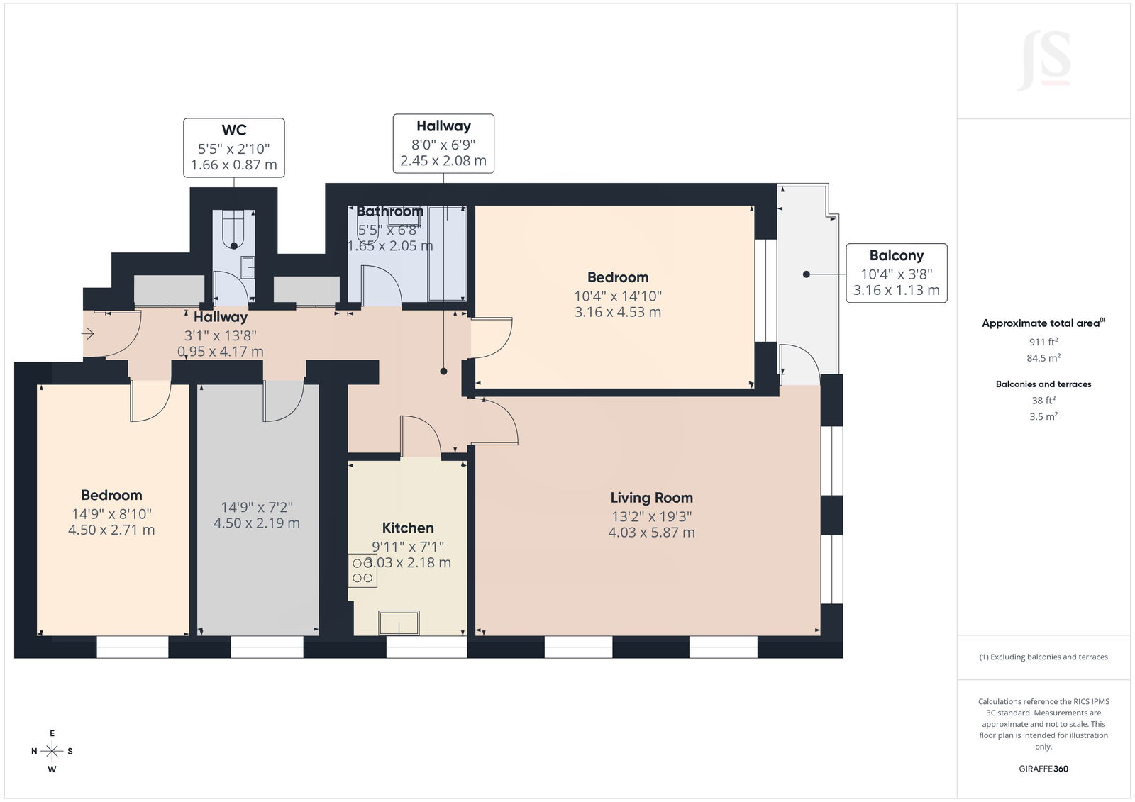 Flat 50, Seabright, West Parade, Worthing floorplan