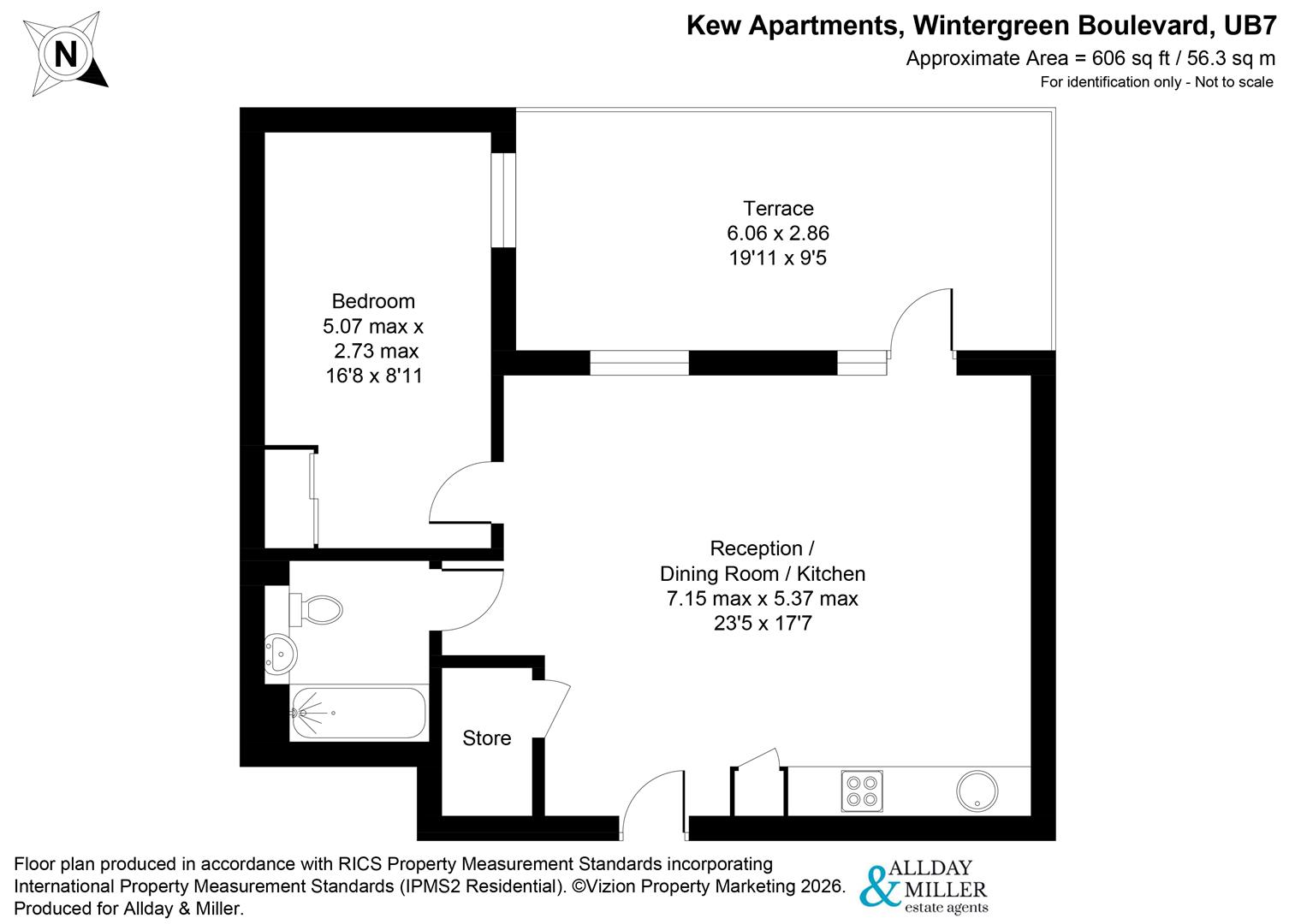 Flat 5 Kew Apartments, 1, Wintergreen Boulevard, West Drayton floorplan