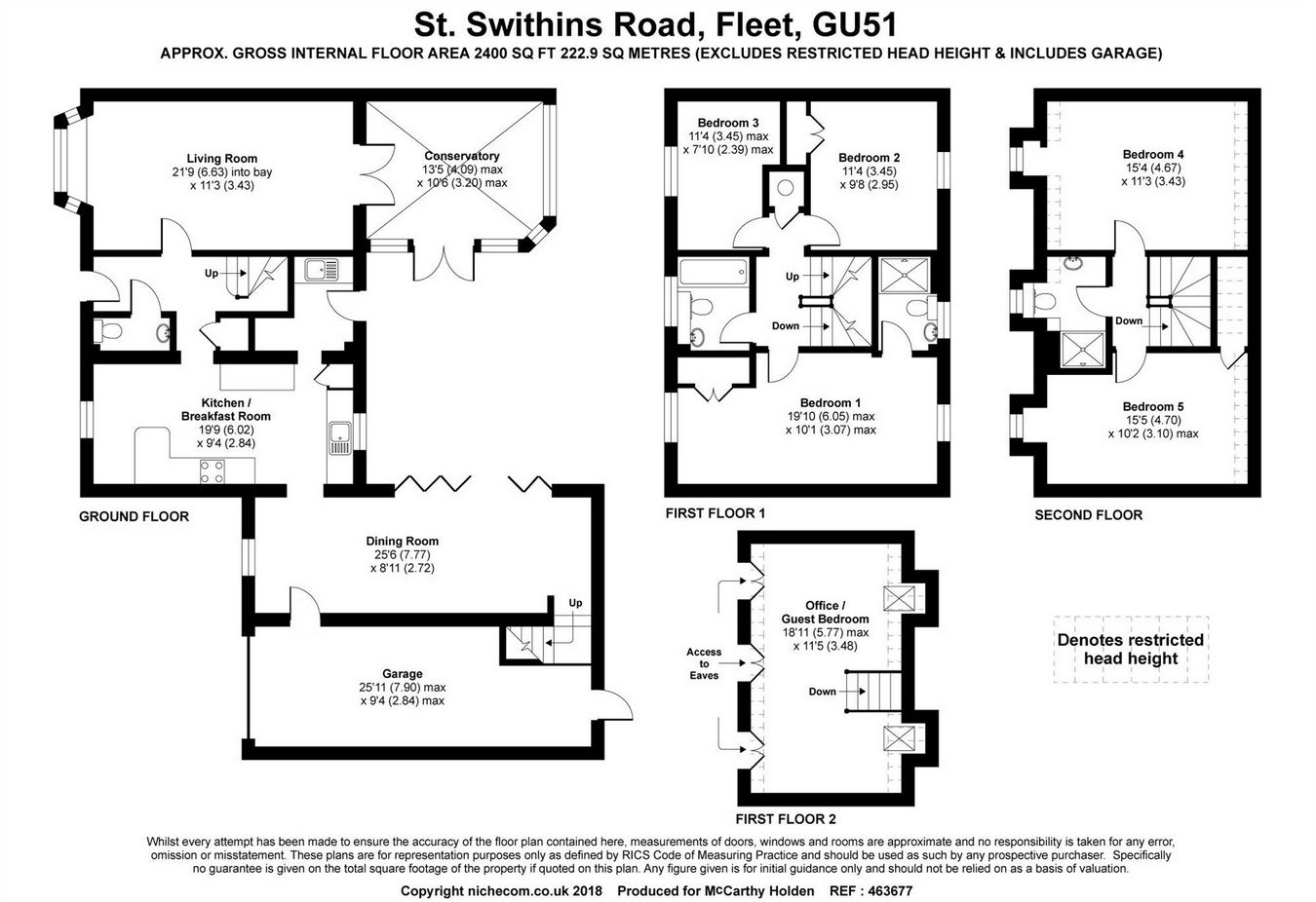 5 Bedrooms Detached house for sale in St. Swithins Road, Fleet GU51