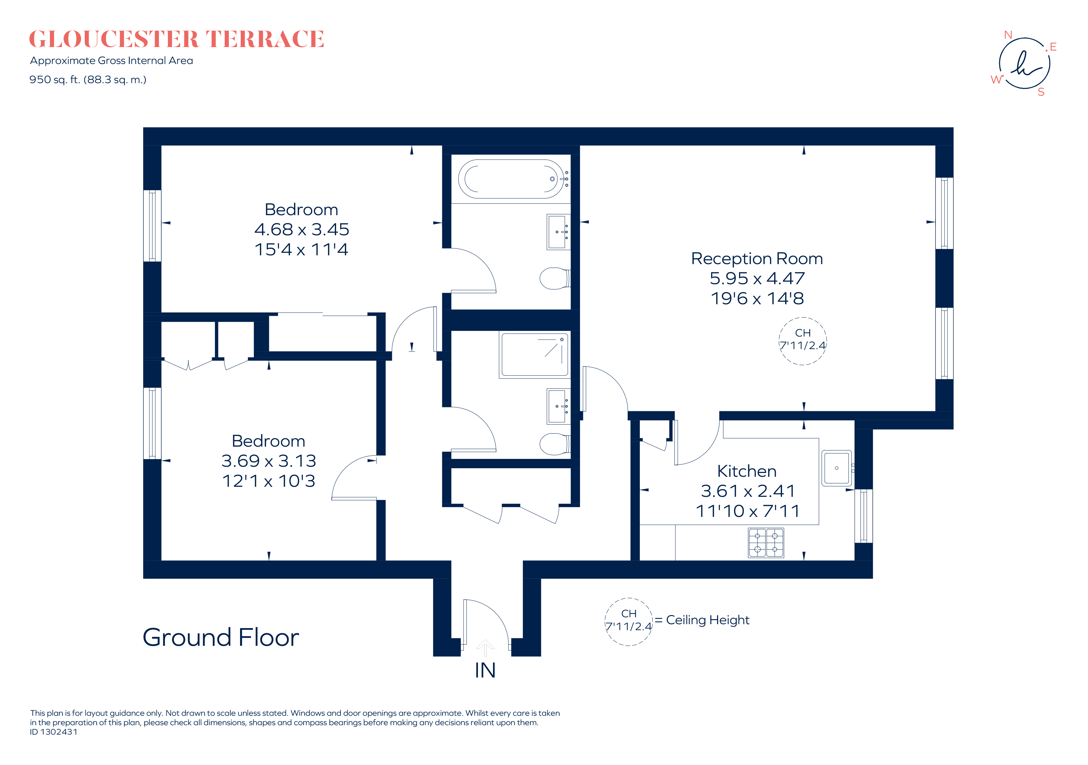 Flat 4, Trinity Court 170A, Gloucester Terrace, London floorplan