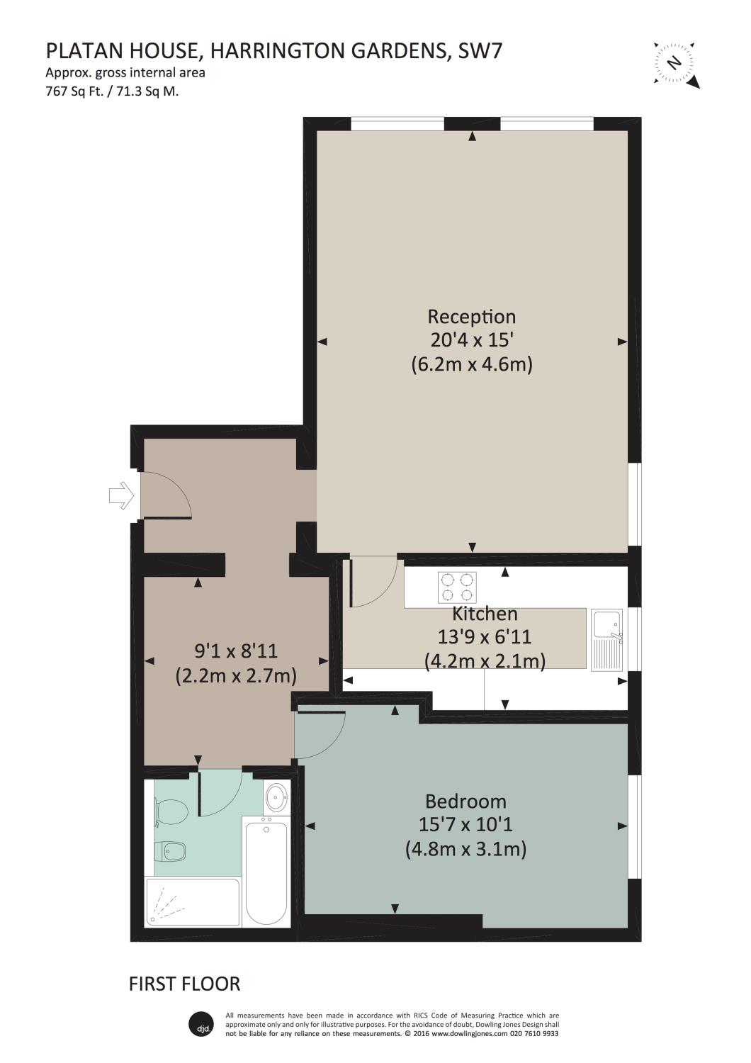 15 Platan House, 22, Harrington Gardens, South Kensington floorplan