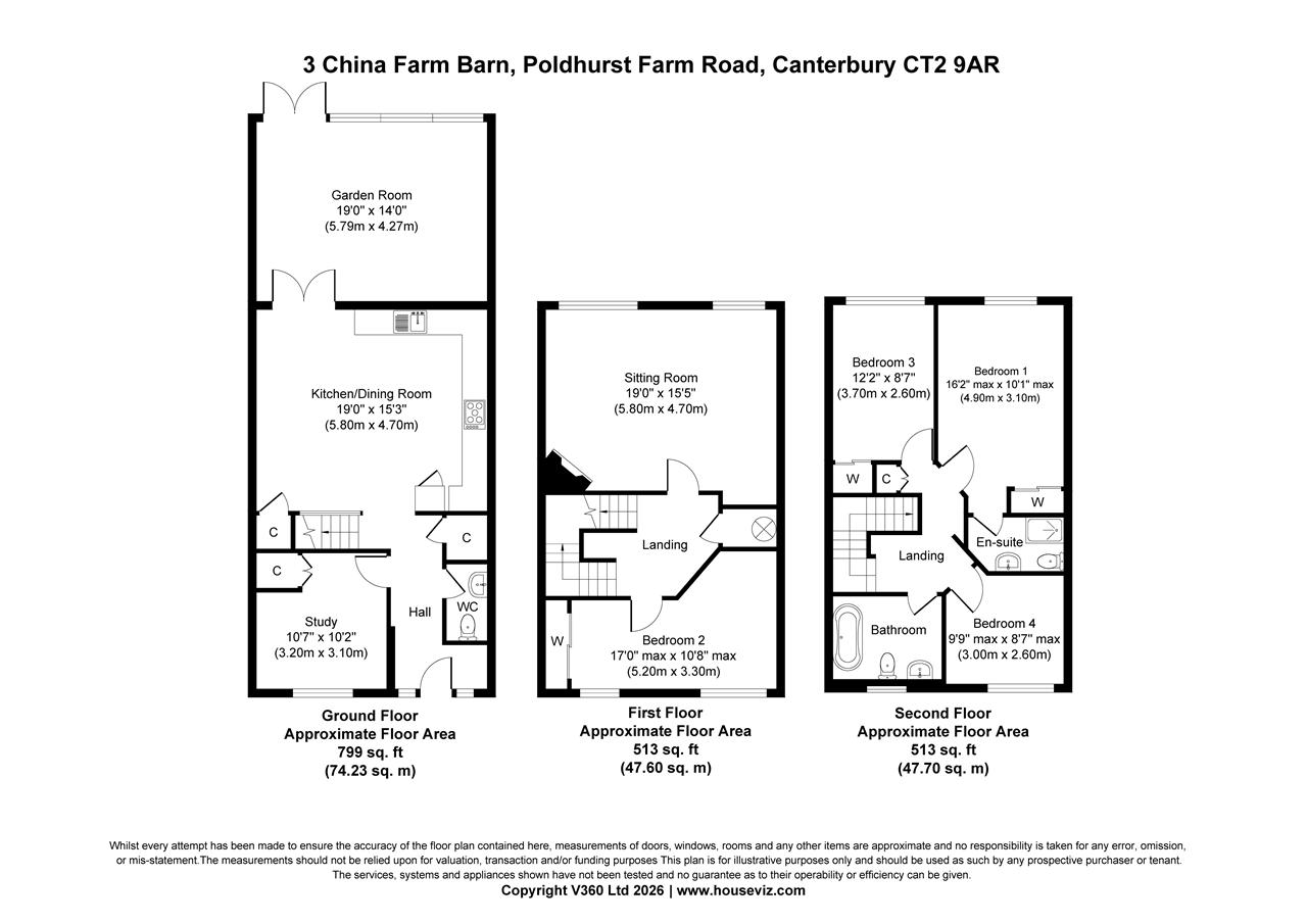 3, China Farm Barn, Upper Harbledown floorplan