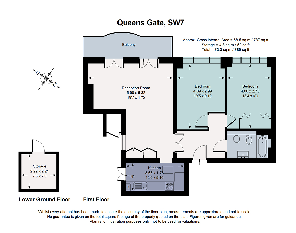 Flat 4, 196, Queen's Gate, London floorplan