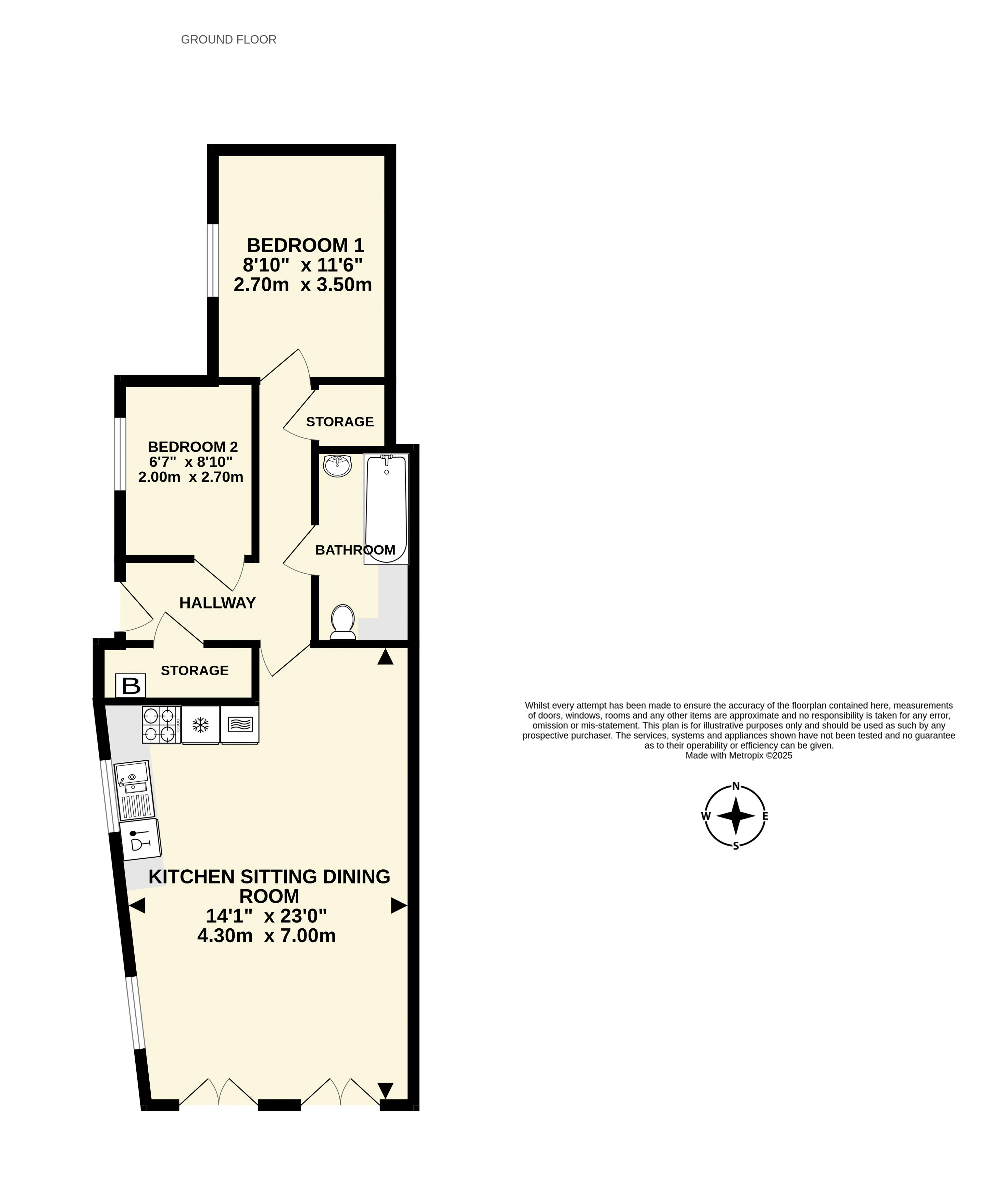 1 The Heights, 70, Sidford High Street, Sidmouth floorplan