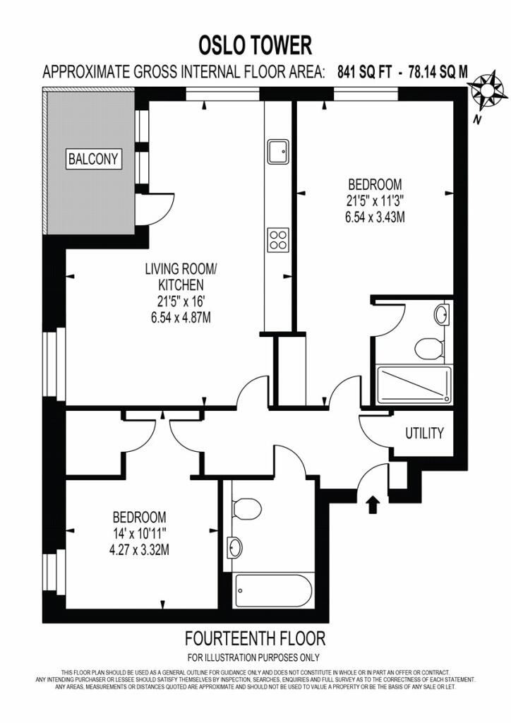 Flat 52, Oslo Tower, Naomi Street, London floorplan