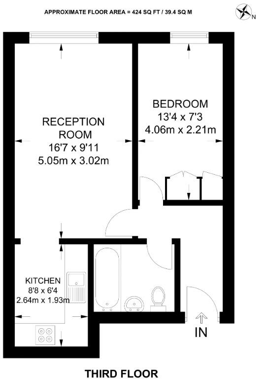 Flat 15, 1A Bethwin Road, London floorplan