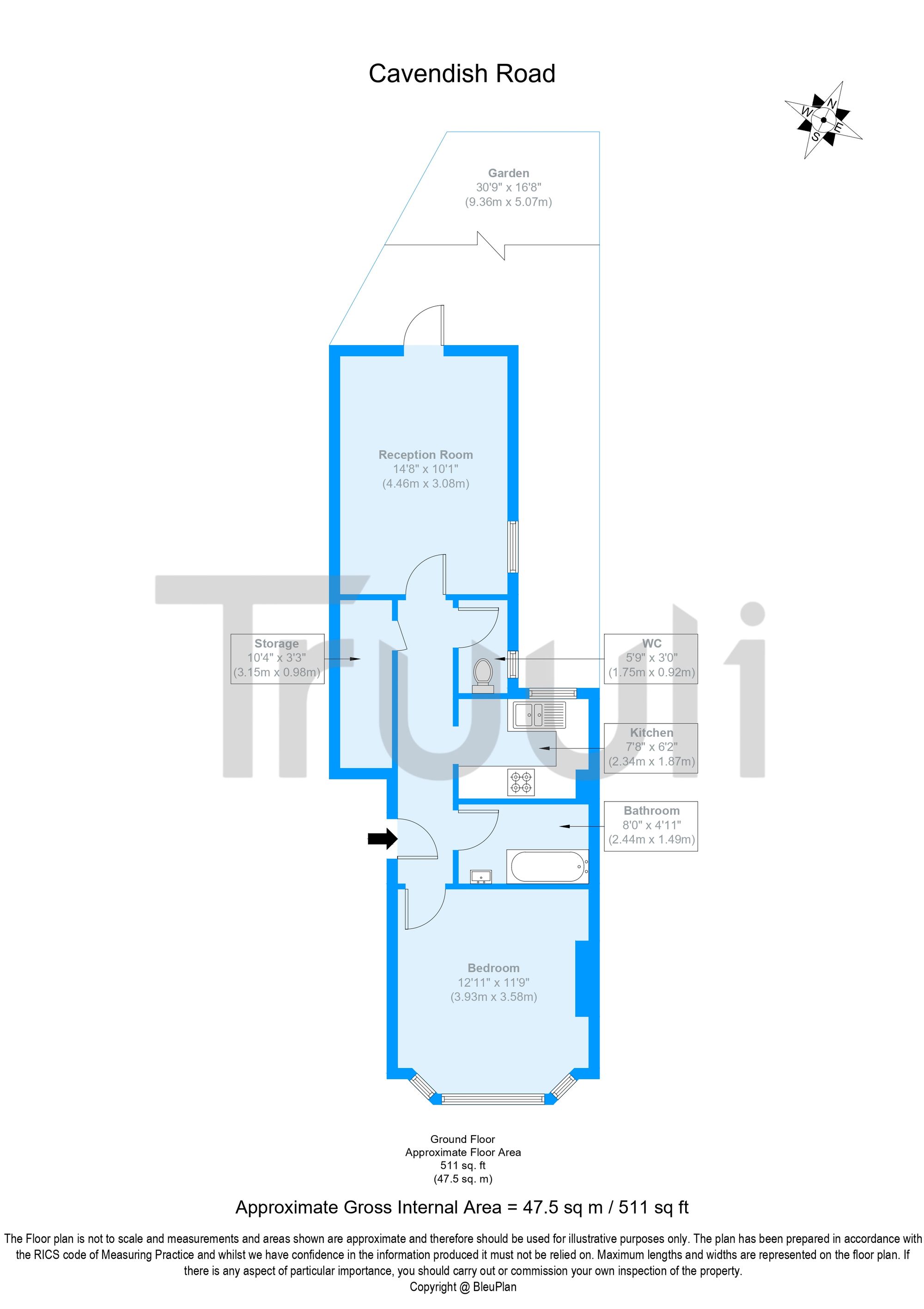 Flat 1, 18 Cavendish Road, Croydon floorplan