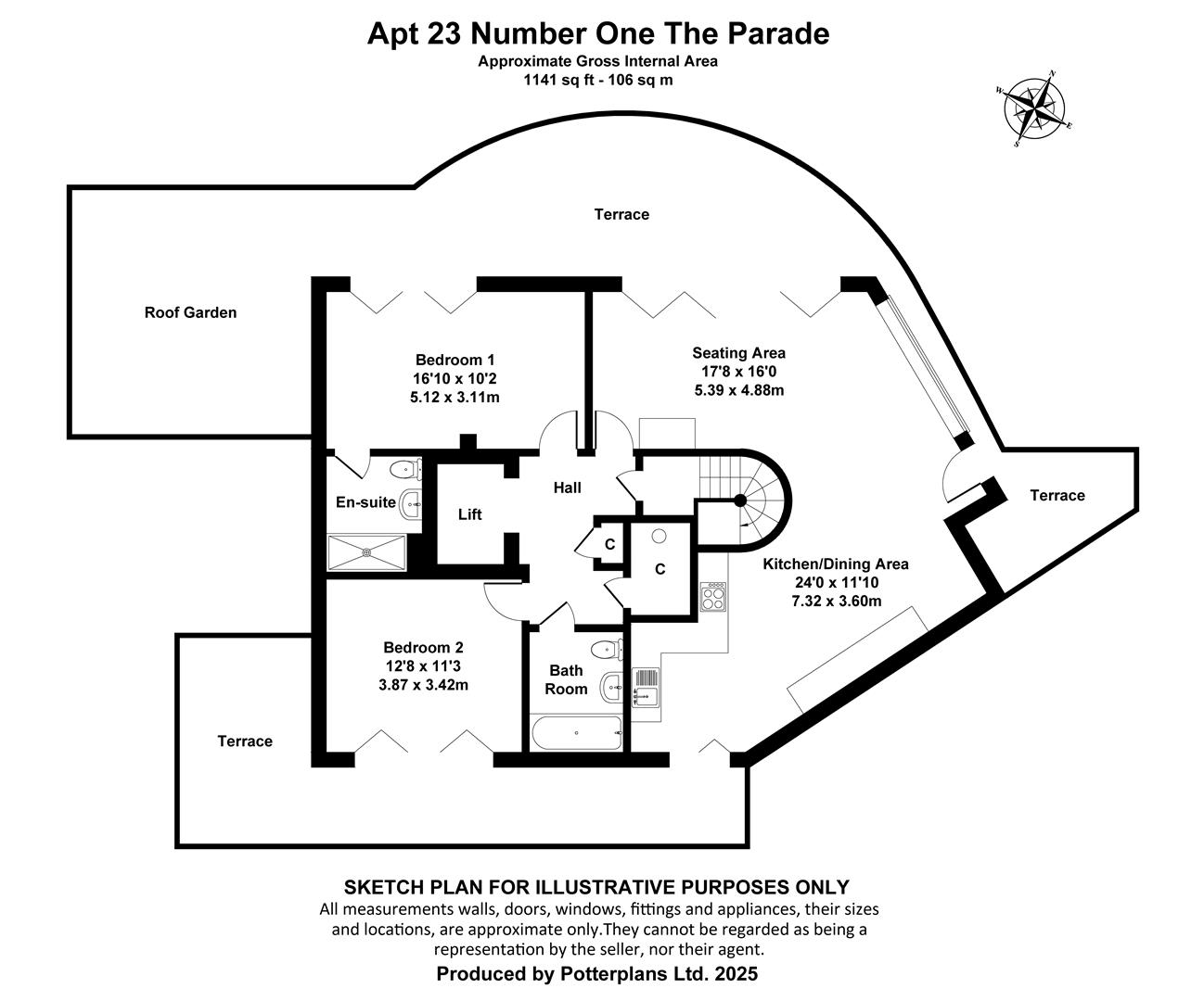 Apt 23, Number One, The Parade, Cowes floorplan