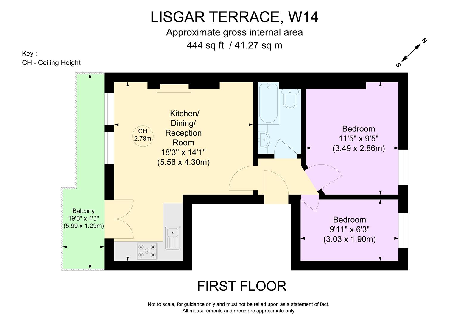 First Floor Flat, 1, Lisgar Terrace, London floorplan