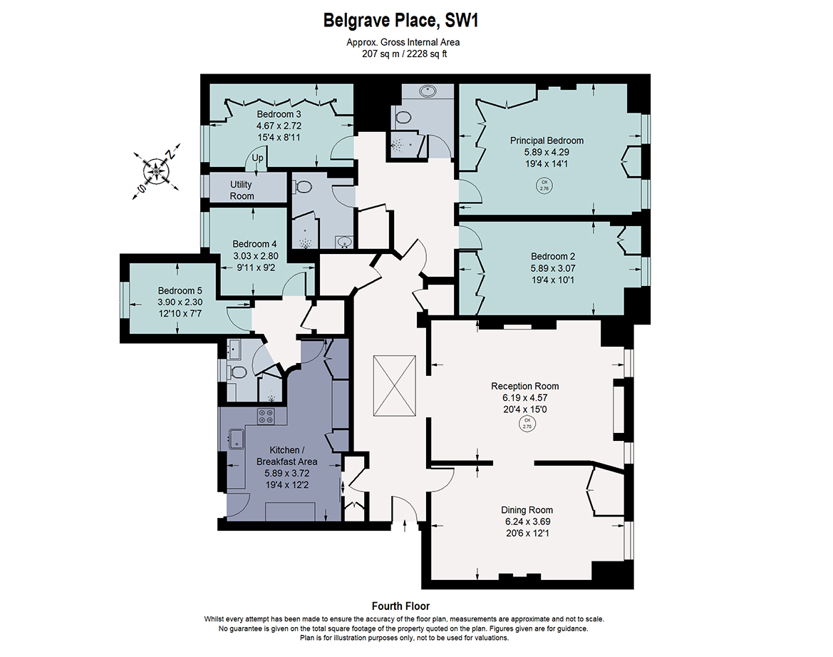 Flat 8, 3, Belgrave Place, London floorplan