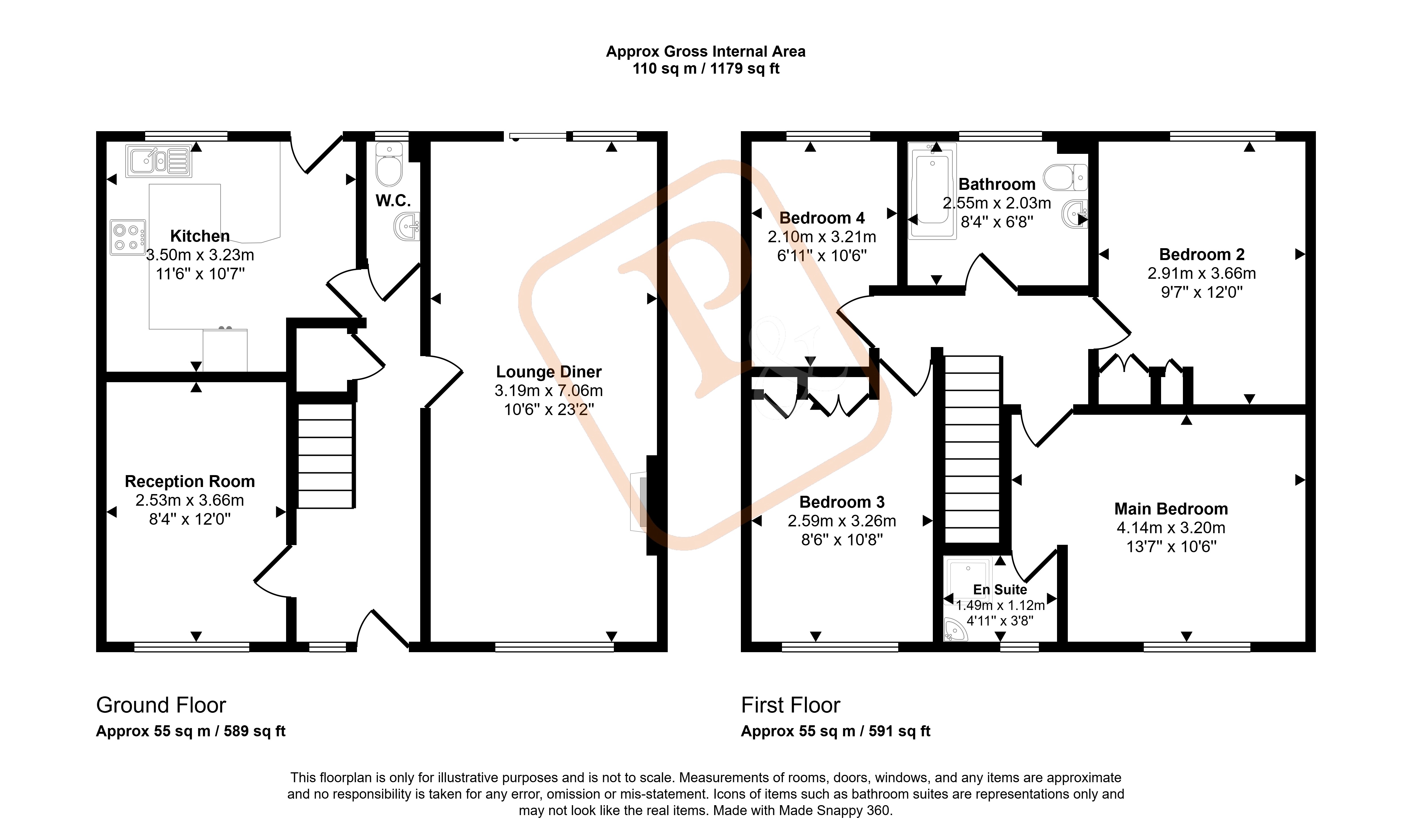 45, Marram Close, Colchester floorplan