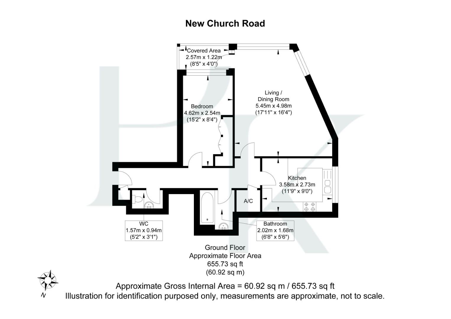 1 Derek House, 45, New Church Road, Hove floorplan