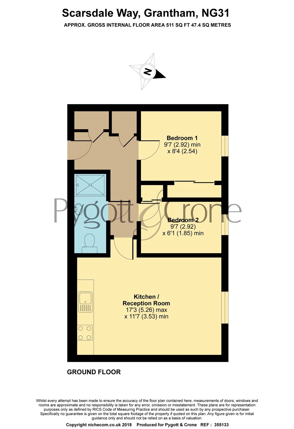 2 Bedrooms Flat for sale in Scarsdale Way, Grantham NG31