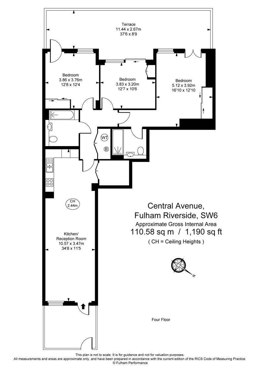 3 Bedrooms Flat to rent in Ravensbourne Apartments, 5 Central Avenue SW6