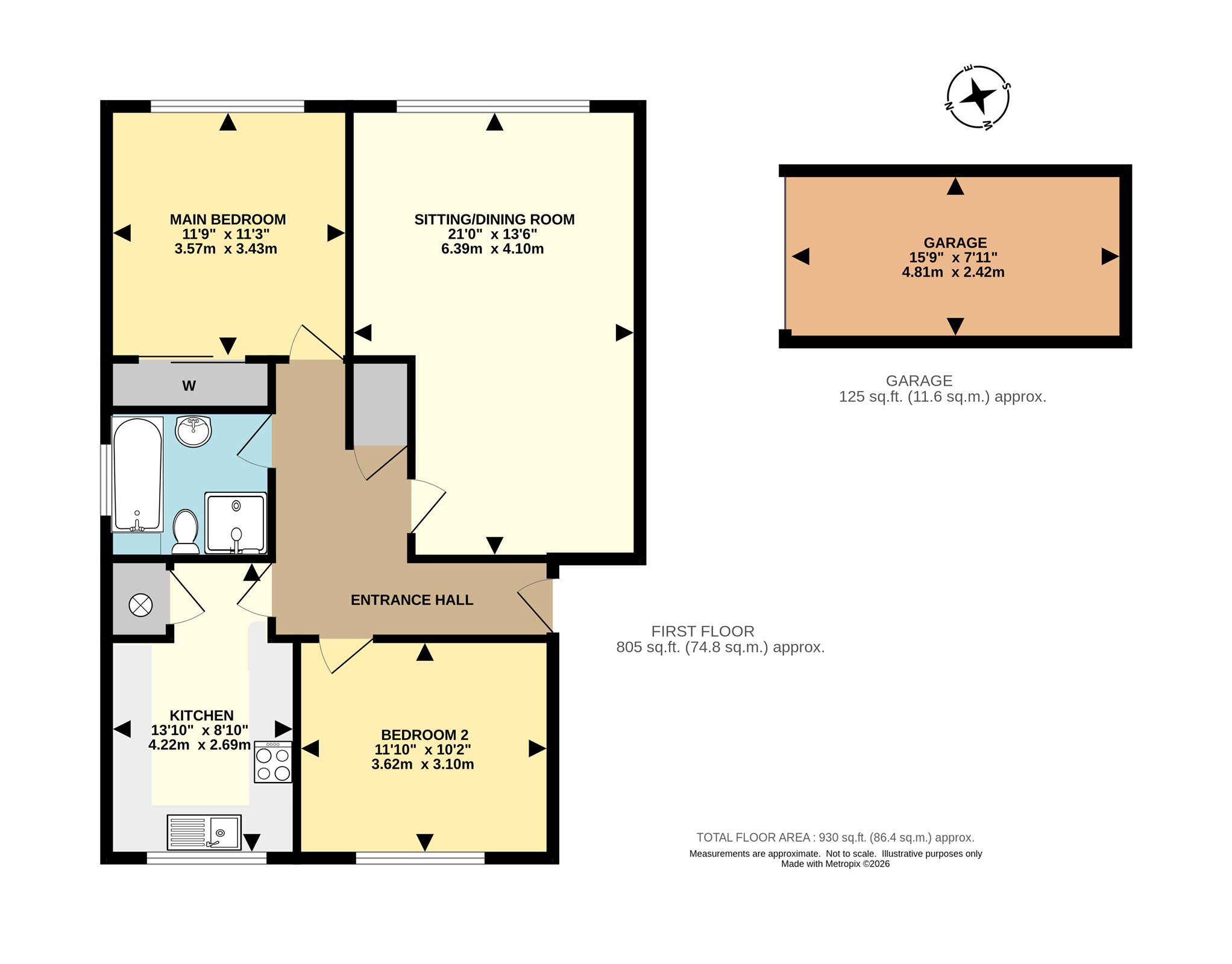Flat 3, Langley Court,, Alma Road, Surrey floorplan