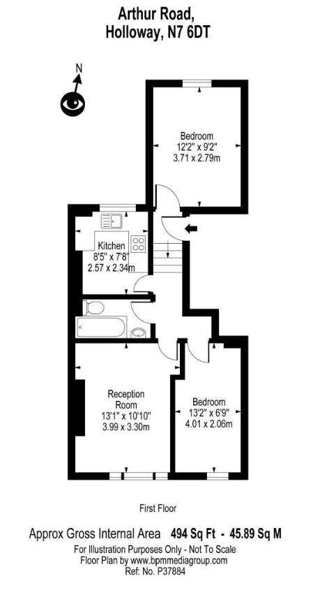 55b, Arthur Road, London floorplan
