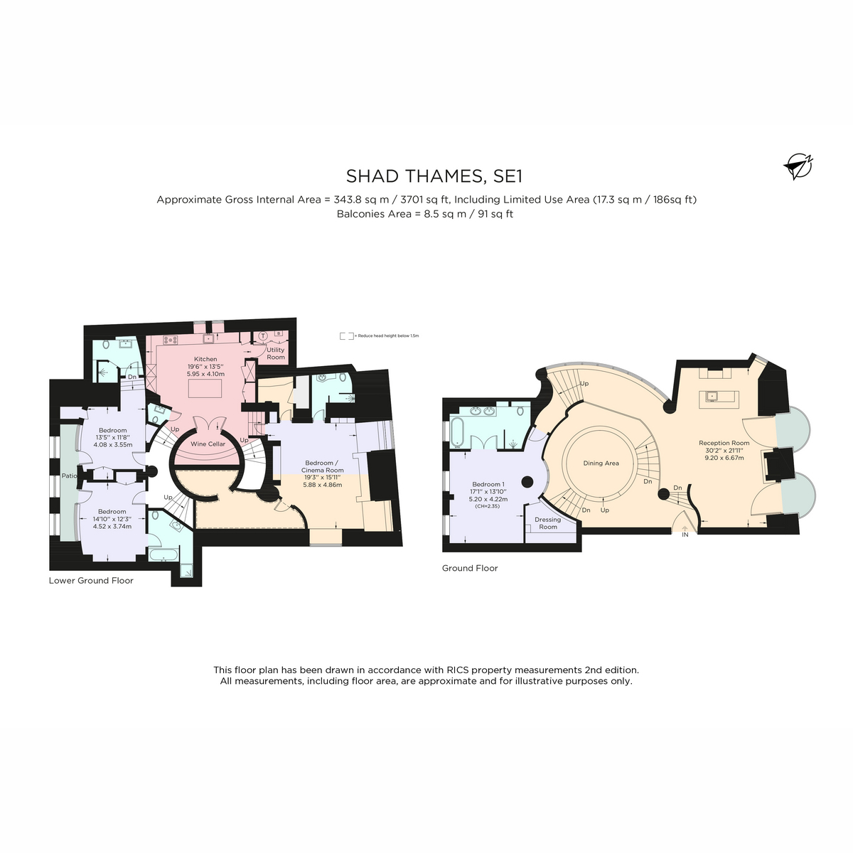 Flat Riverside Apartment, 50, Shad Thames, London floorplan
