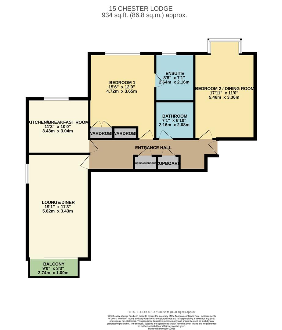 15 Chester Lodge, Lansdowne Road, Worthing floorplan