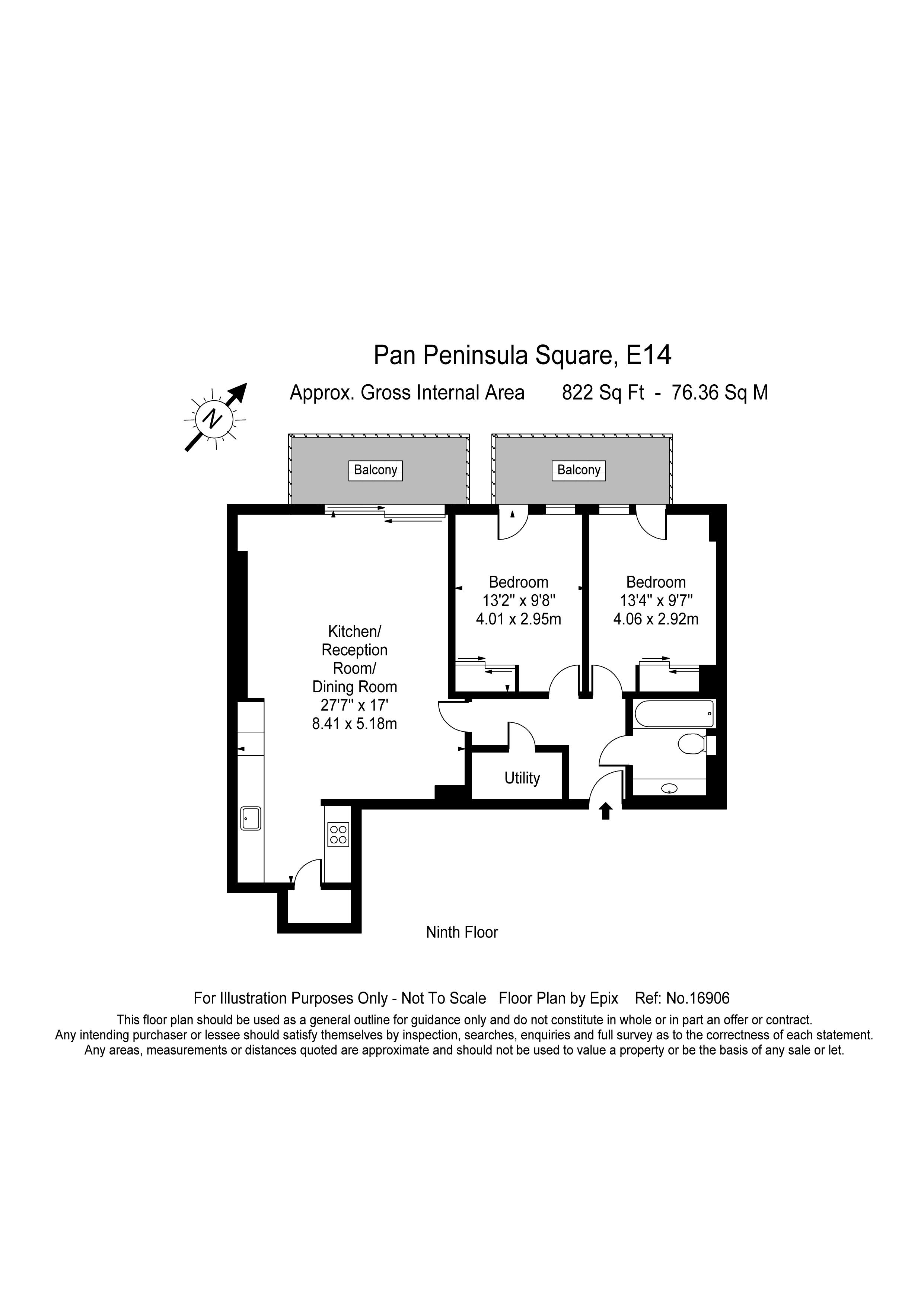 2 Bedrooms Flat to rent in Pan Peninsula, Canary Wharf E14