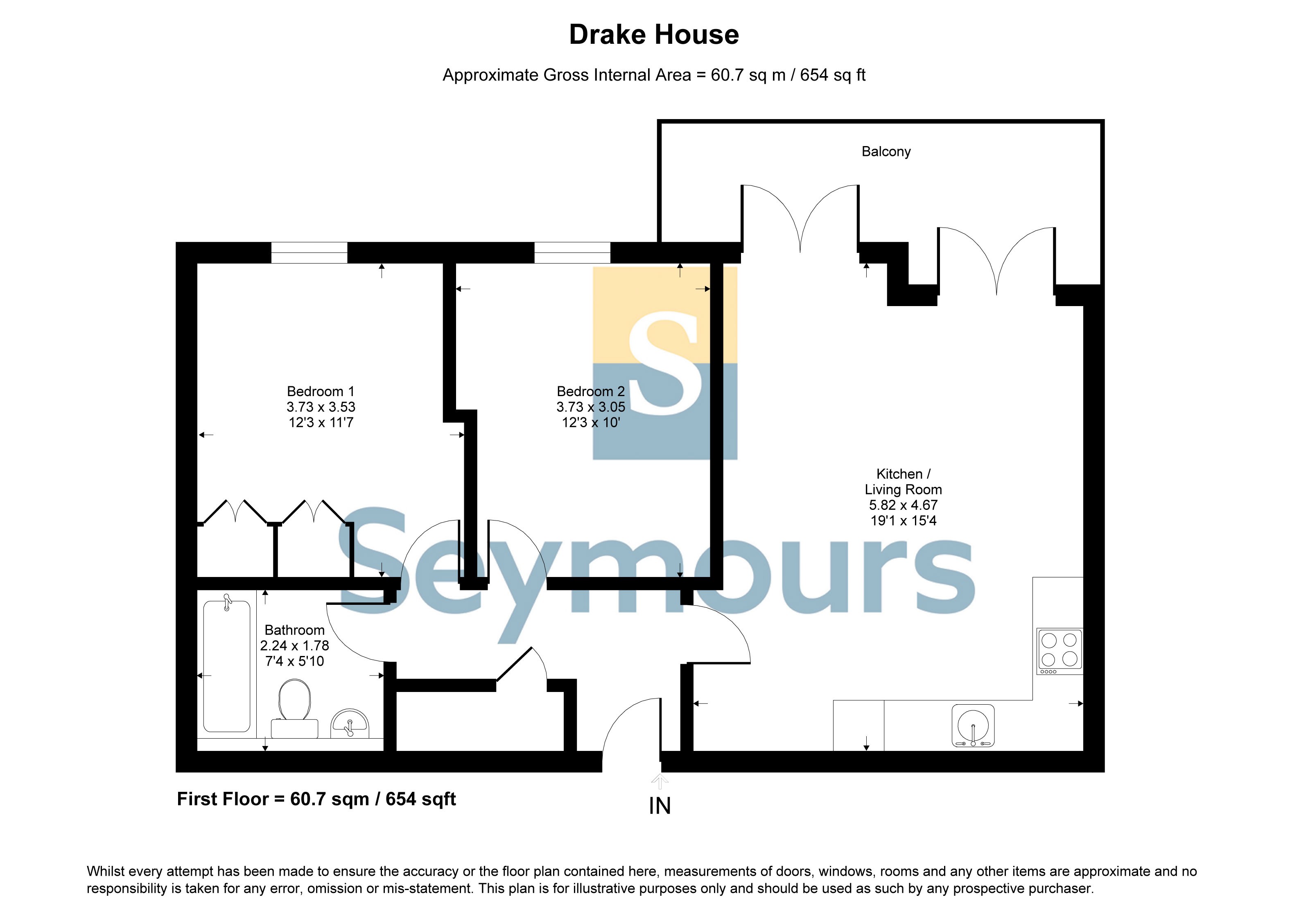 11, Drake House, Staines floorplan