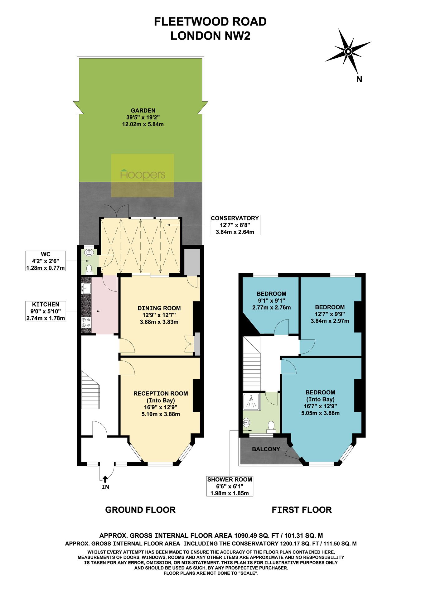 55, Fleetwood Road, London floorplan