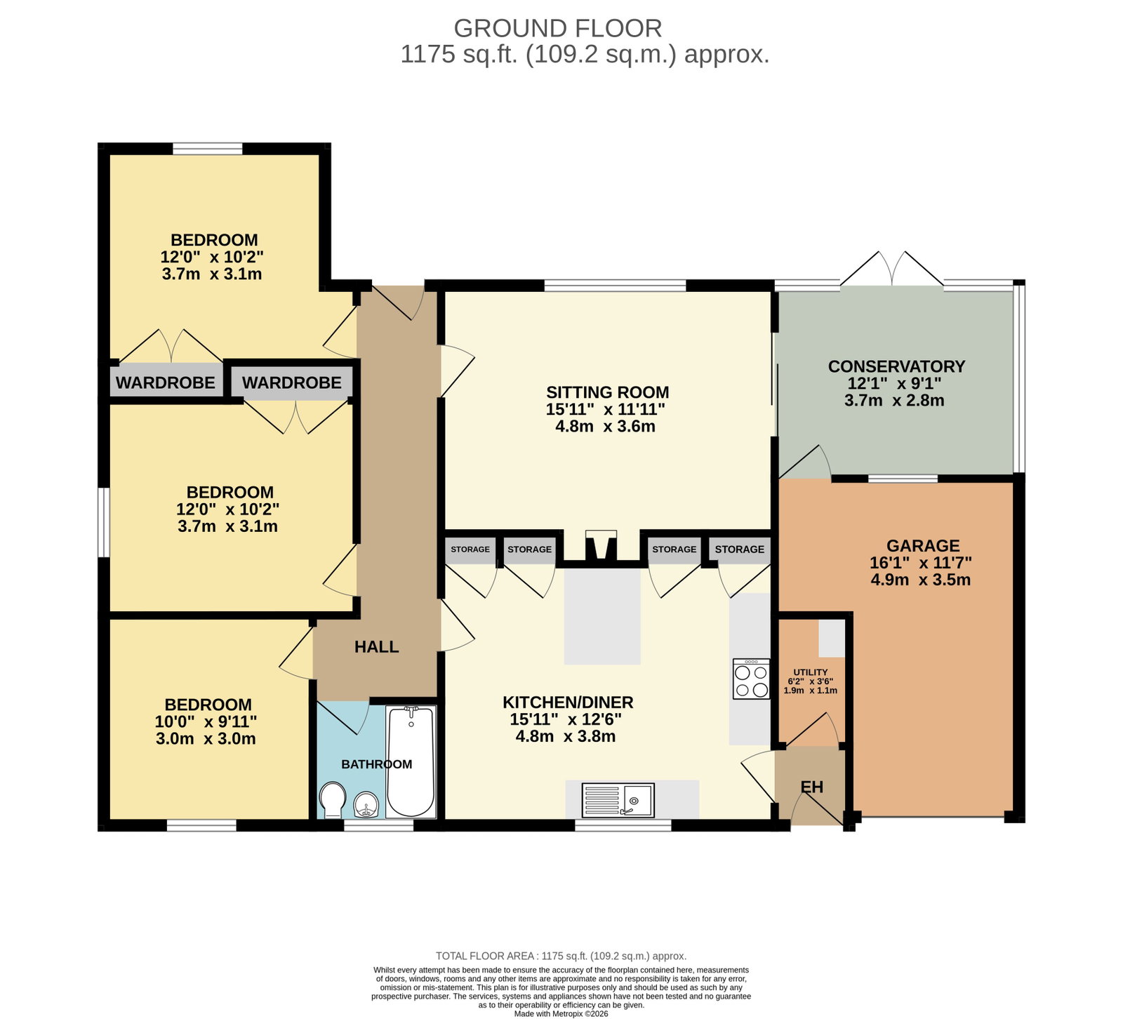 2, Court Lea, Upton Upon Severn floorplan