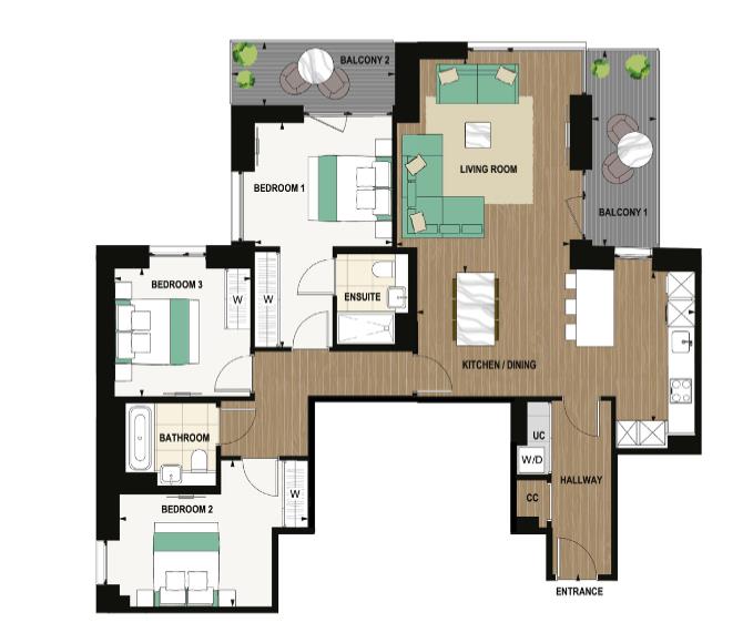 White City Living, V-11.01, 54 Wood Lane, London floorplan